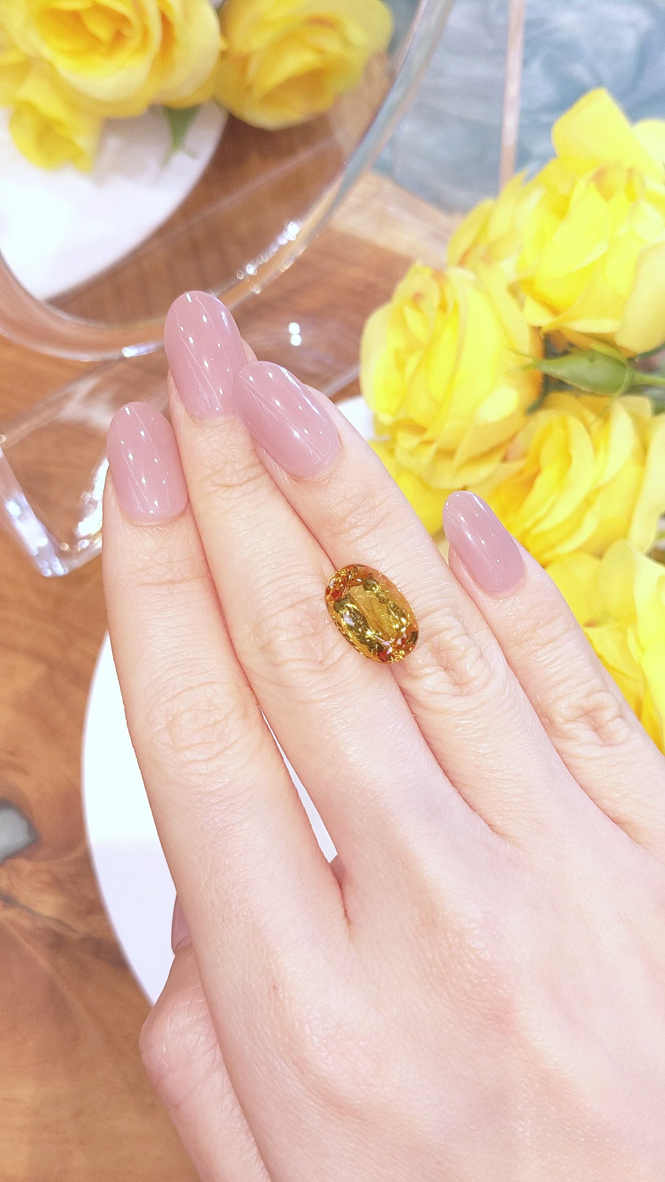 9.36 Ct. Imperial Topaz from Brazil Size Video