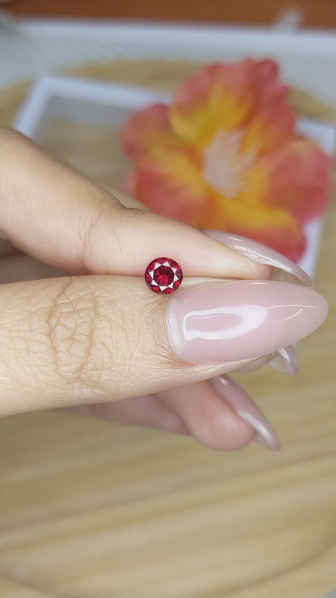 0.73 Ct. Garnet from Ceylon (Sri Lanka) Size Video