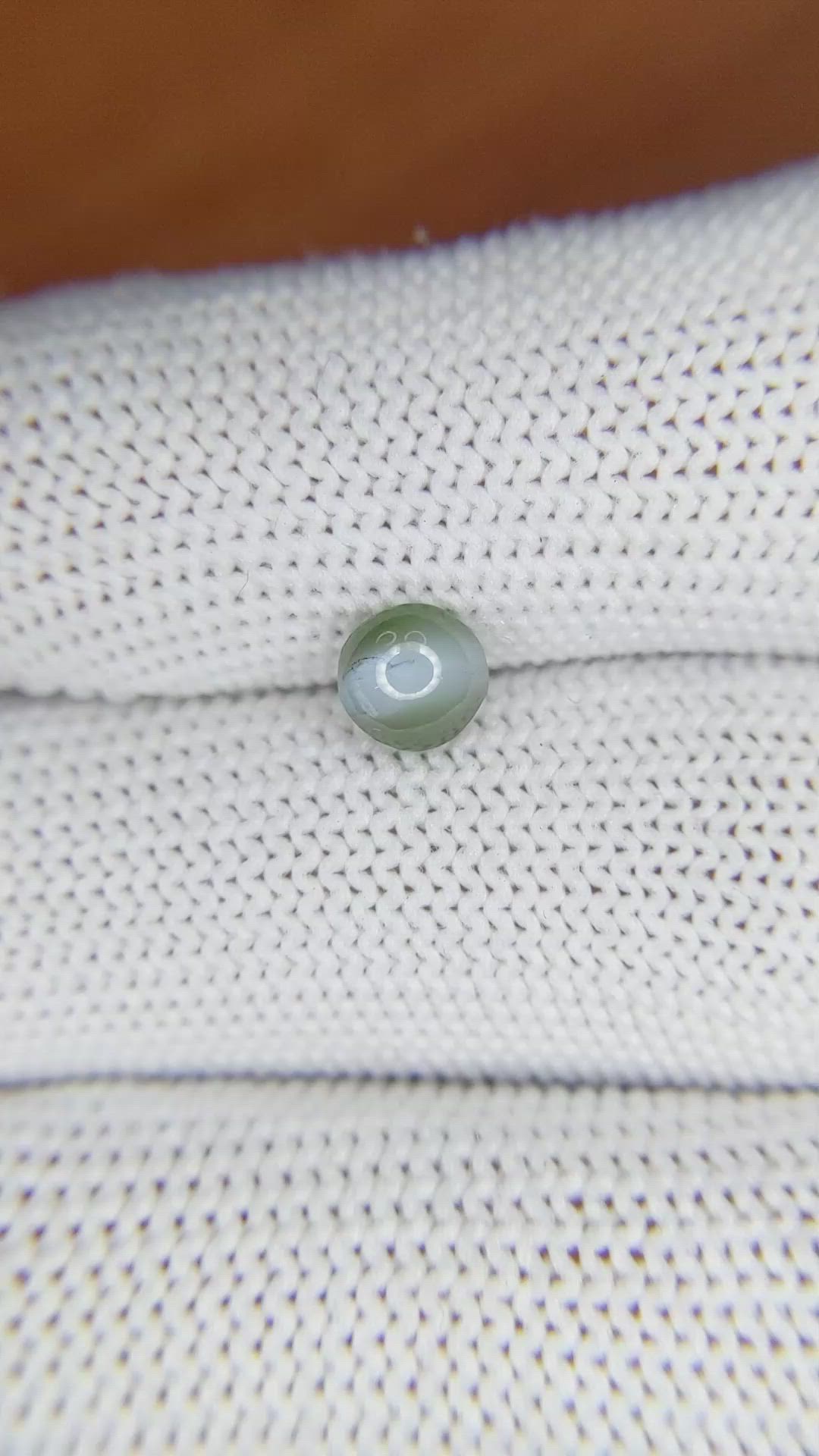 1.16 Ct. Green Cabochon Chrysoberyl from Ceylon (Sri Lanka) Size Video