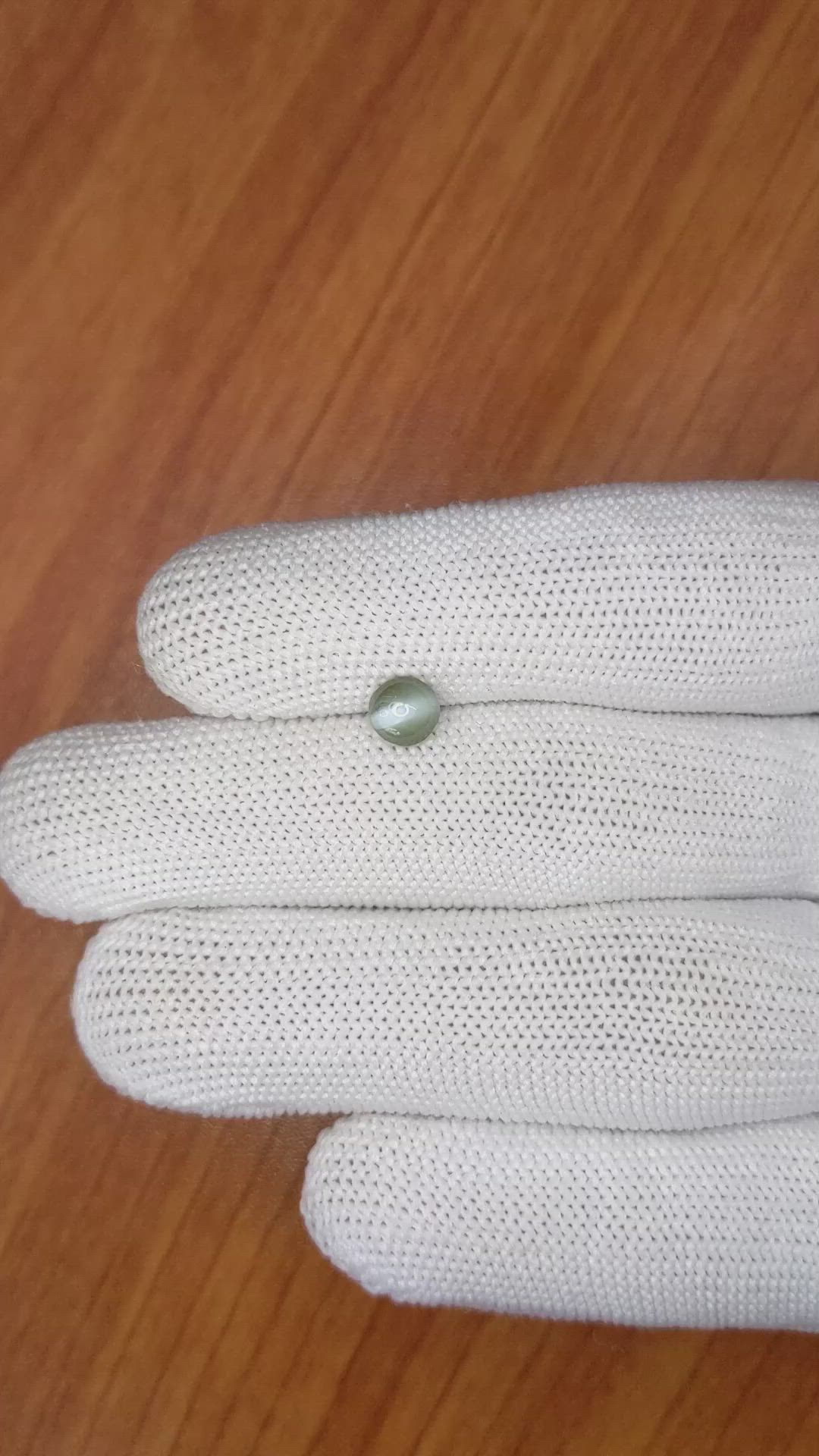 1.16 Ct. Green Cabochon Chrysoberyl from Ceylon (Sri Lanka) Size Video