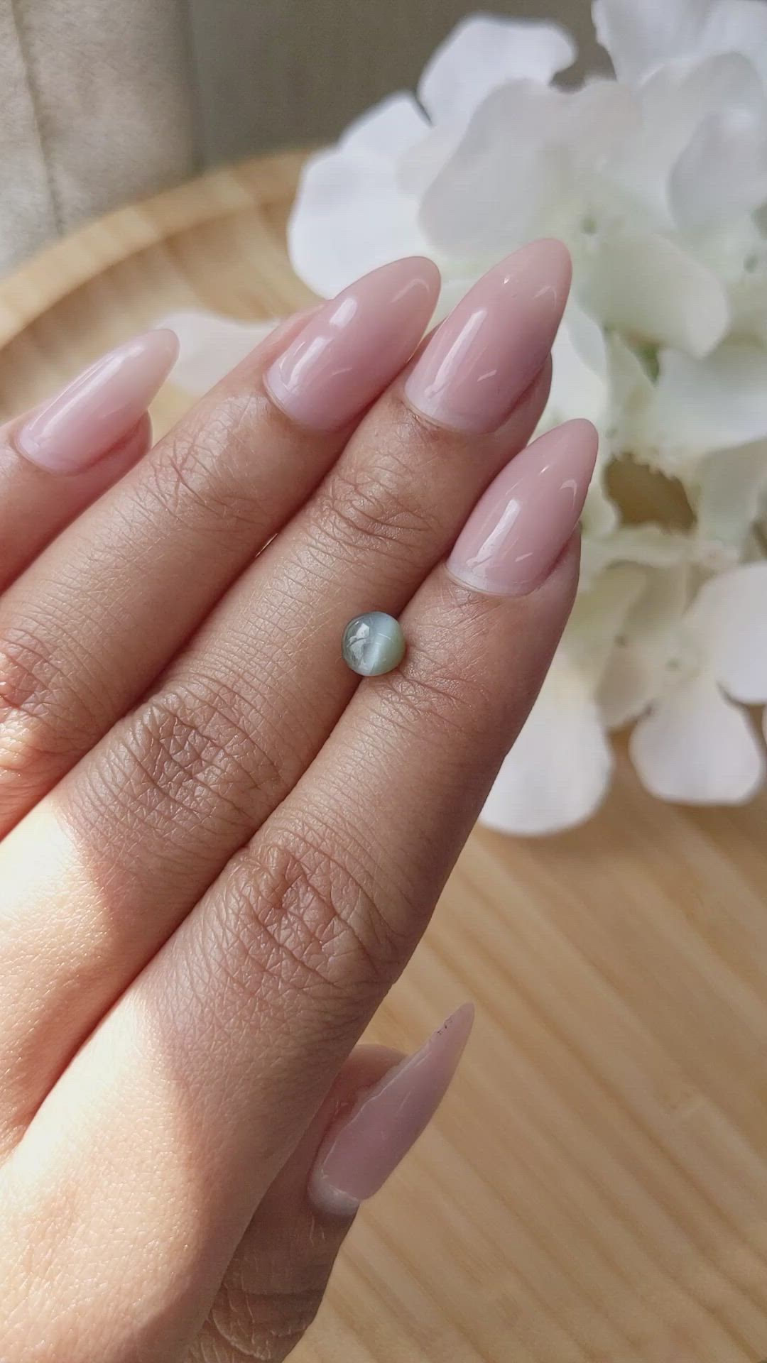 1.16 Ct. Cabochon Chrysoberyl from Ceylon (Sri Lanka) Size Video