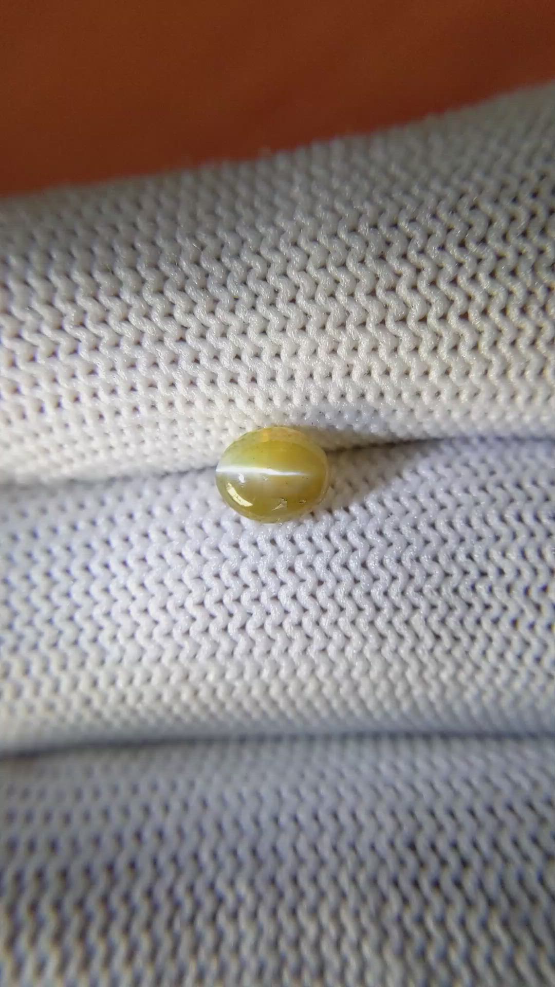 0.99 Ct. Cabochon Chrysoberyl from Ceylon (Sri Lanka) Size Video