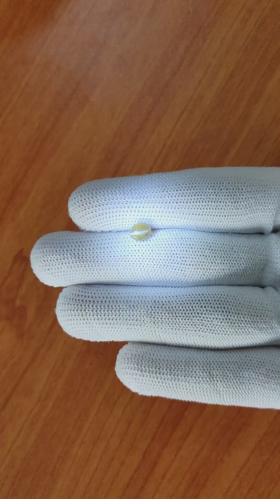 0.99 Ct. Cabochon Chrysoberyl from Ceylon (Sri Lanka) Size Video