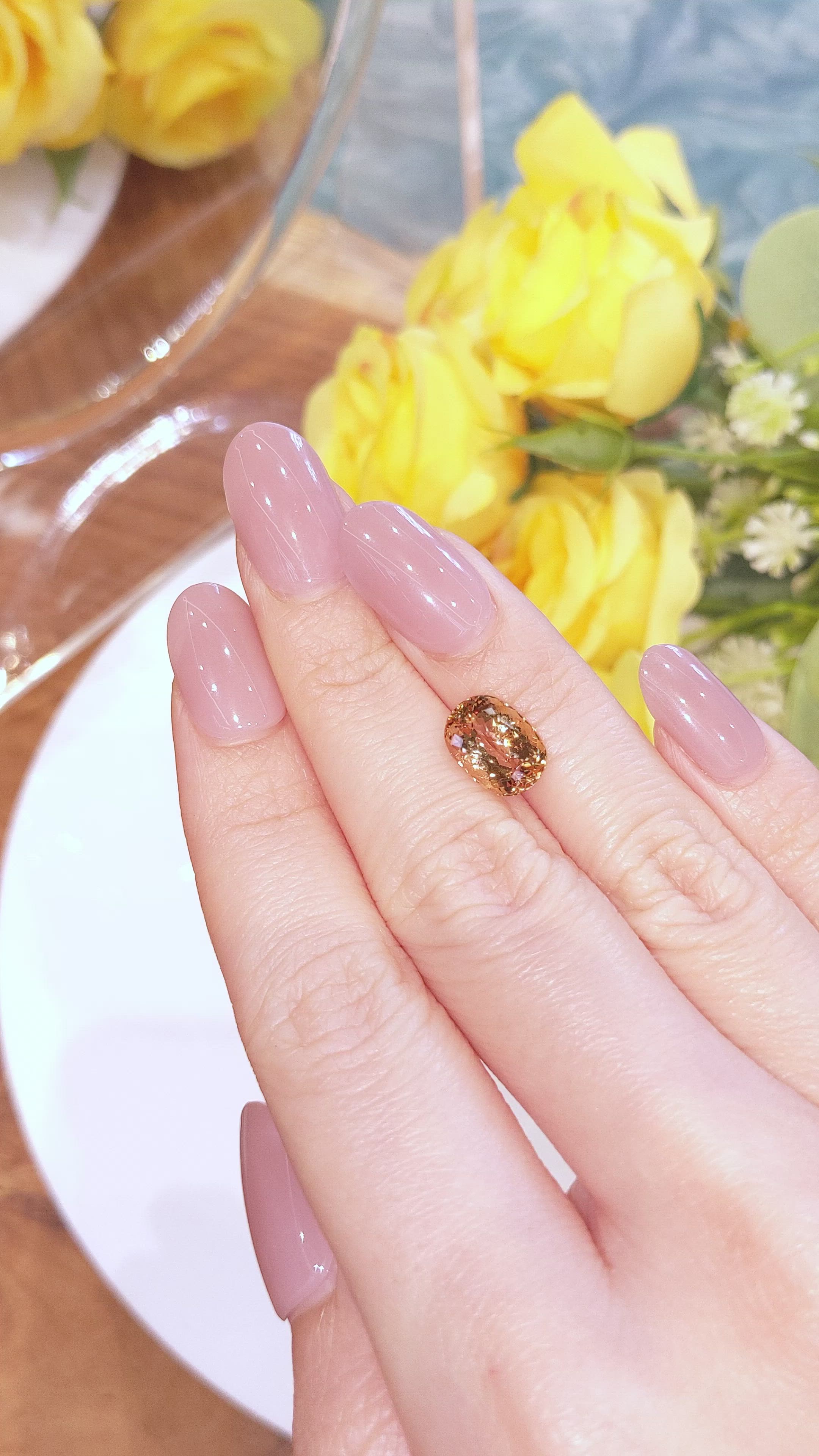 4.27 Ct. Imperial Topaz from Brazil Size Video