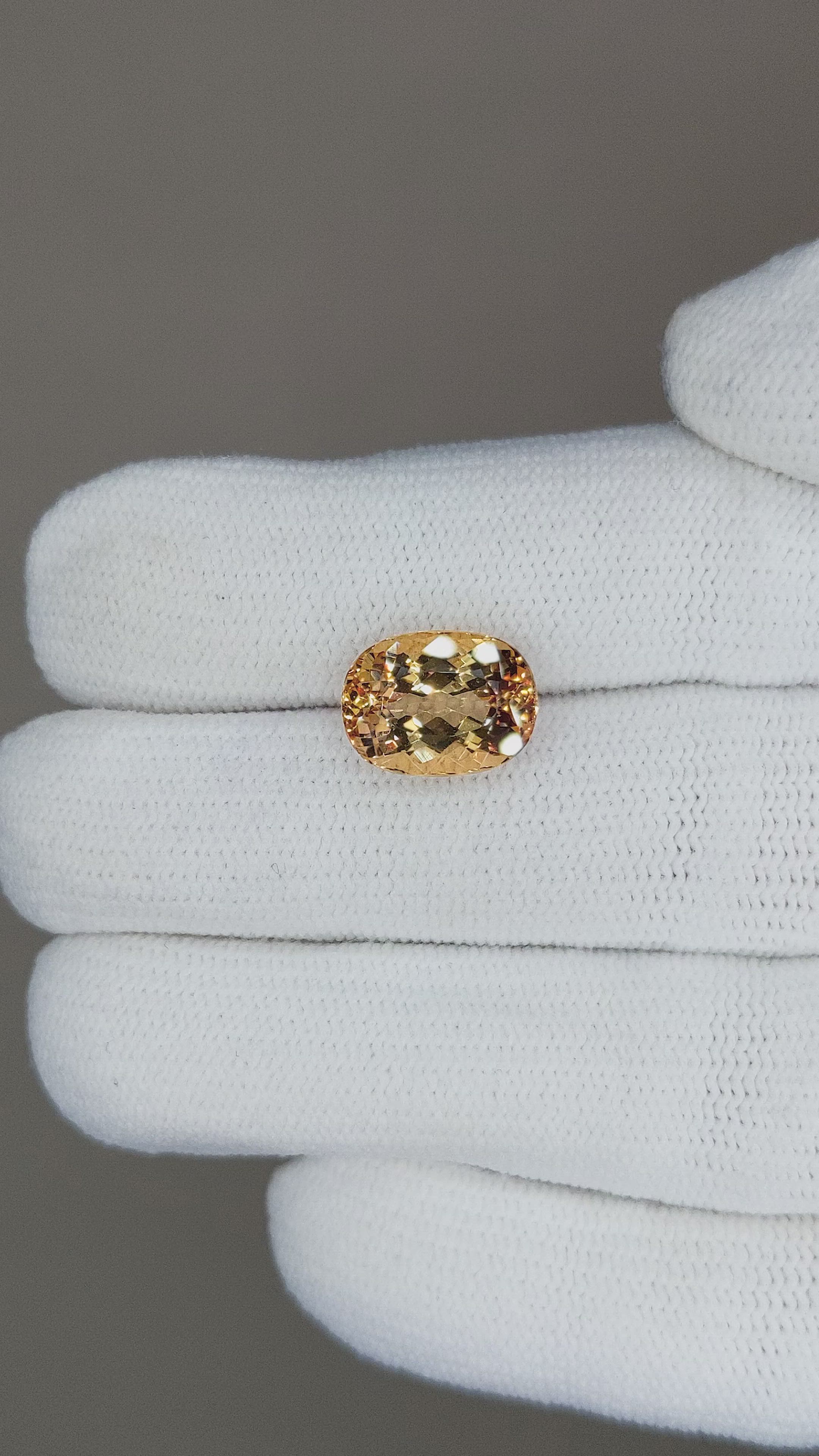 4.27 Ct. Imperial Topaz from Brazil Size Video