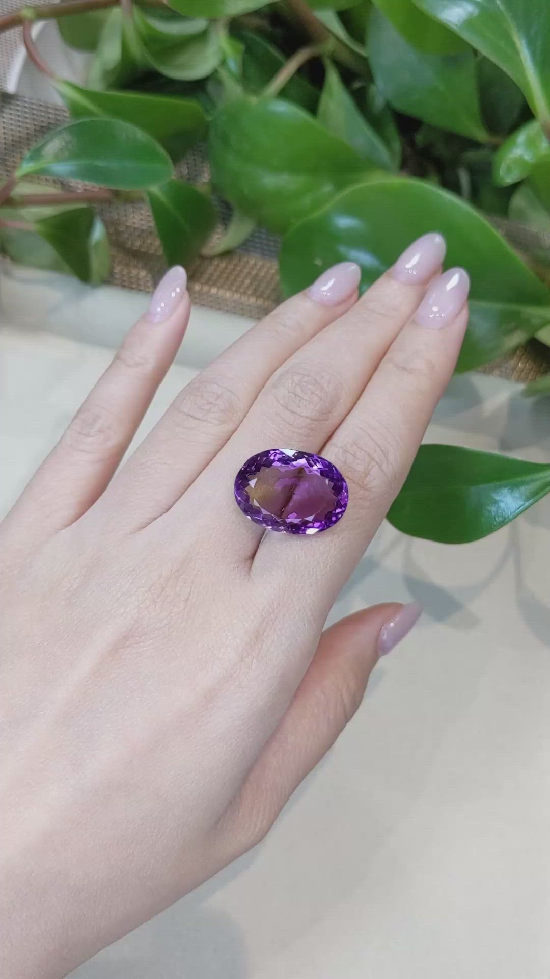 22.18 Ct. Amethyst from Brazil Size Video