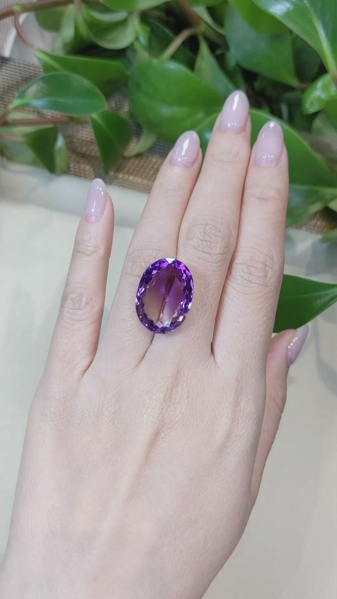 22.18 Ct. Amethyst from Brazil Size Video