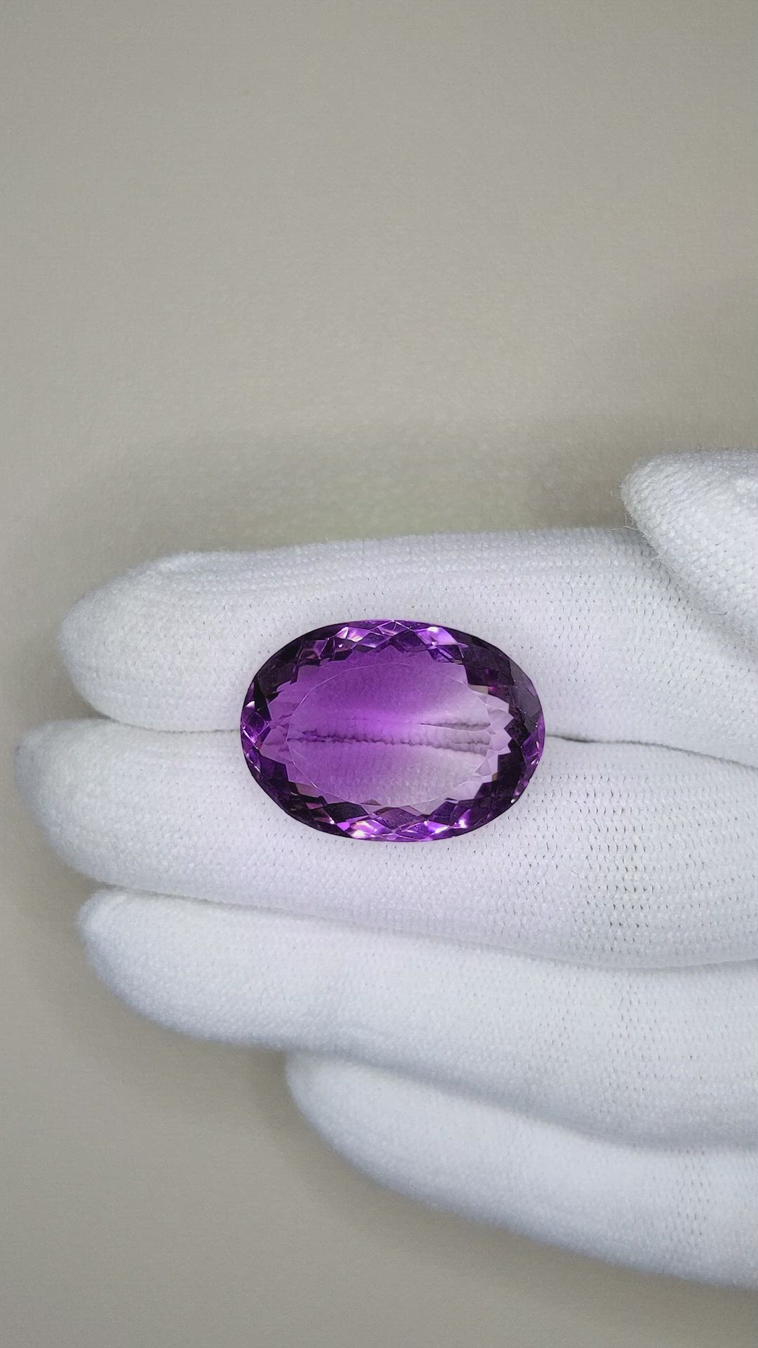 22.18 Ct. Amethyst from Brazil Size Video