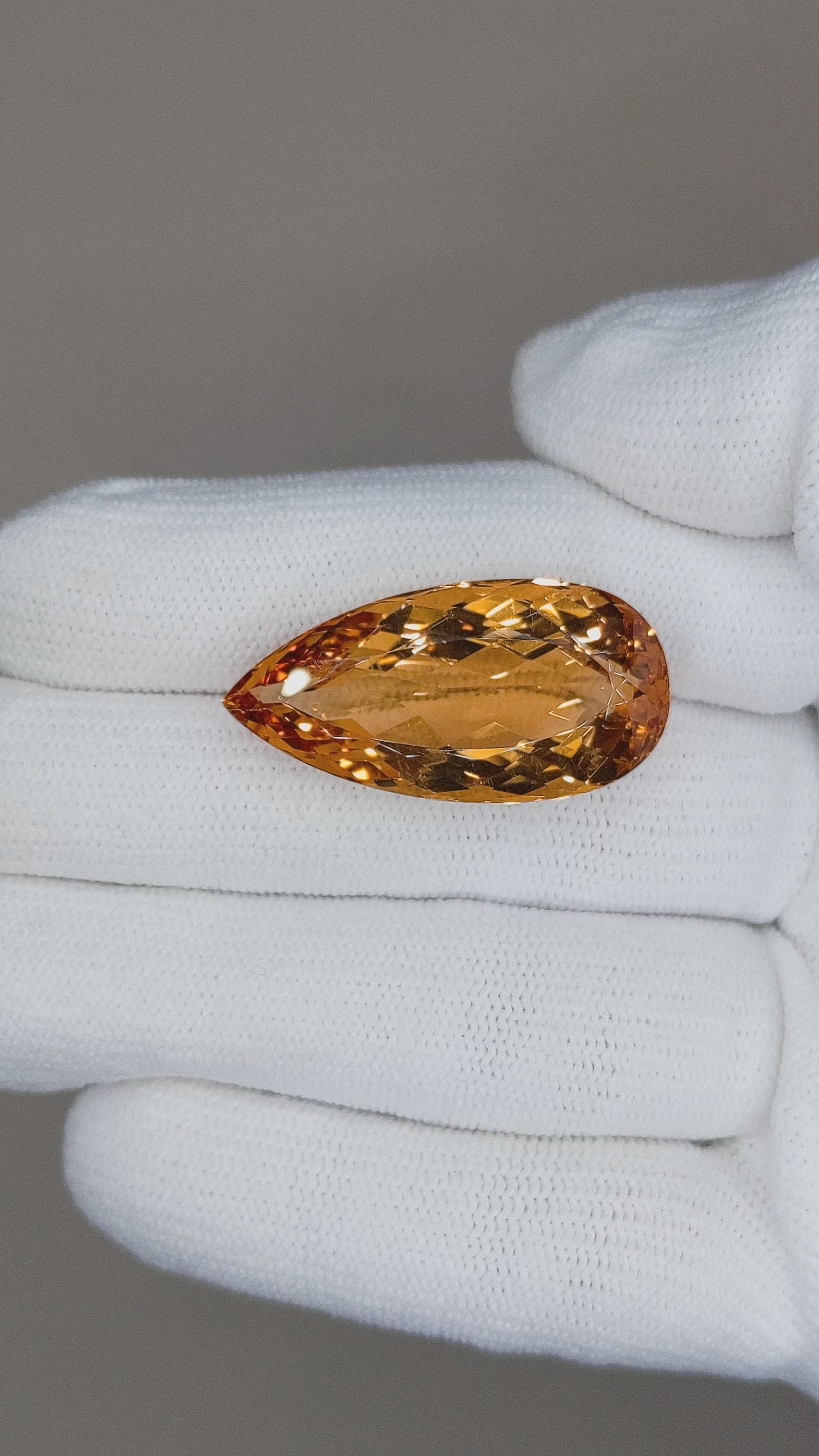 30.94 Ct. Imperial Topaz from Brazil Size Video