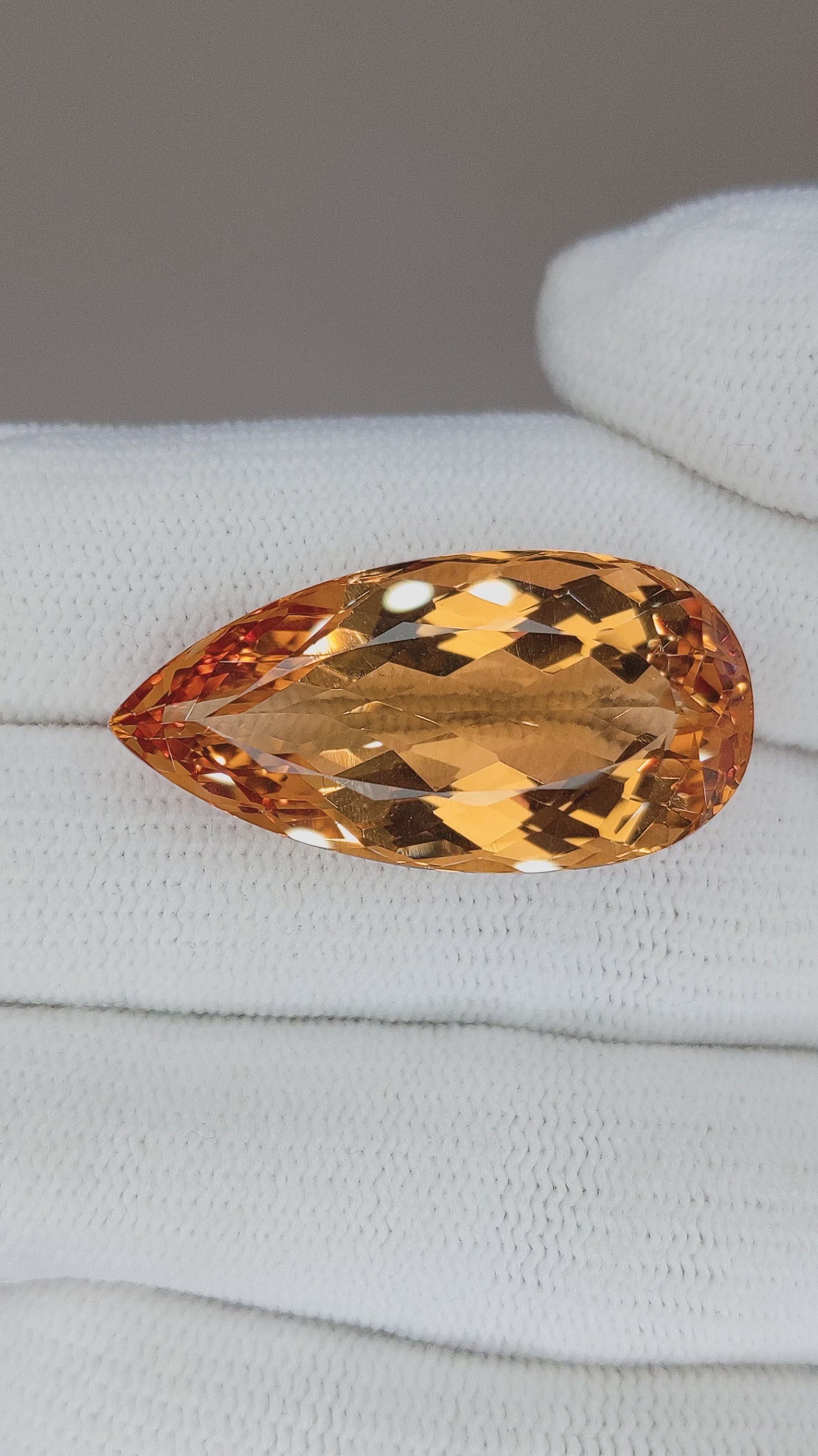 30.94 Ct. Imperial Topaz from Brazil Size Video