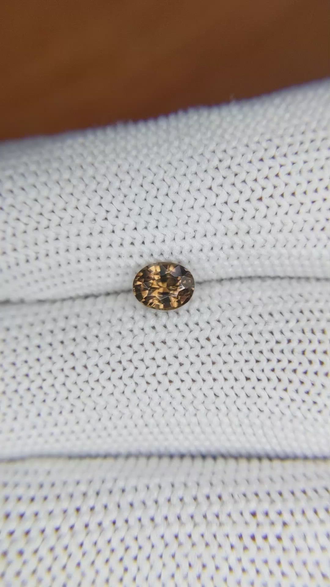 0.88 Ct. Zircon from Ceylon (Sri Lanka) Size Video