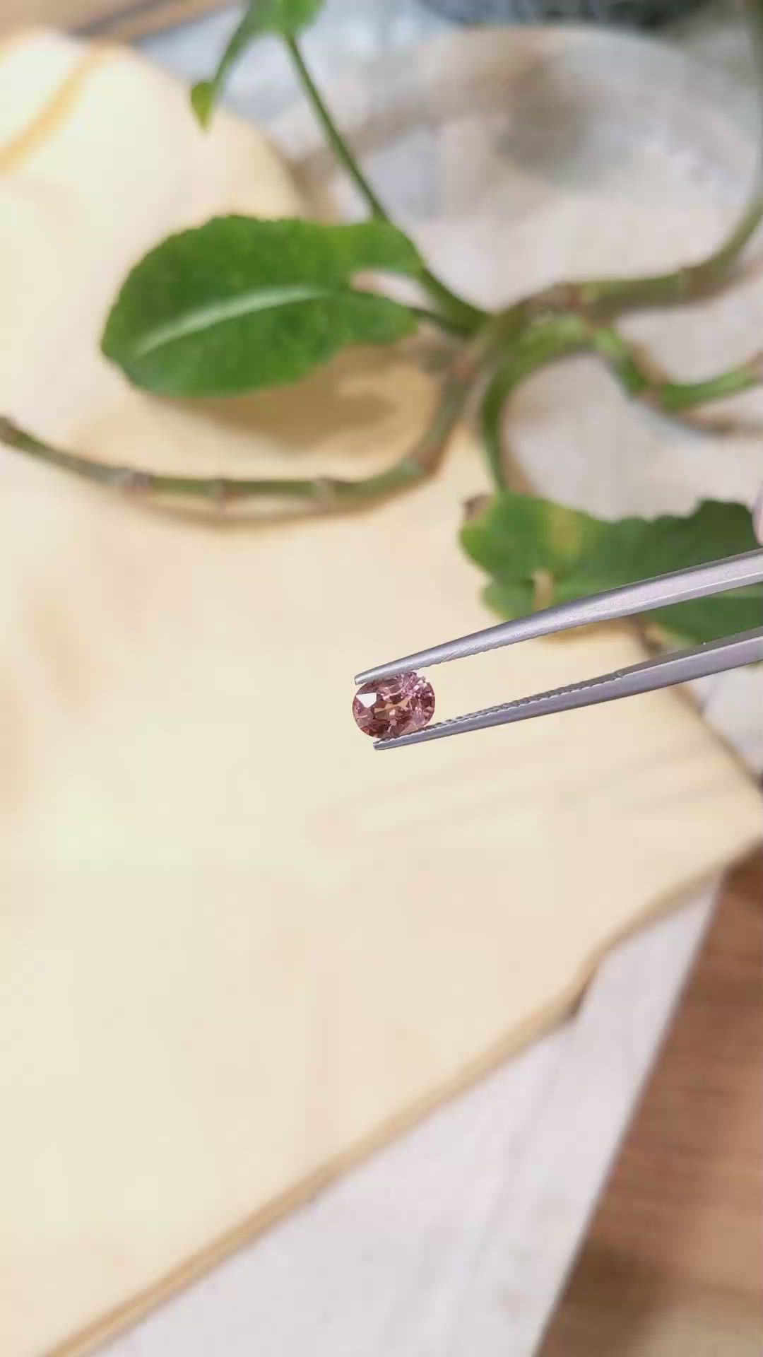 0.90 Ct. Brownish Pink Tourmaline from Tanzania Size Video