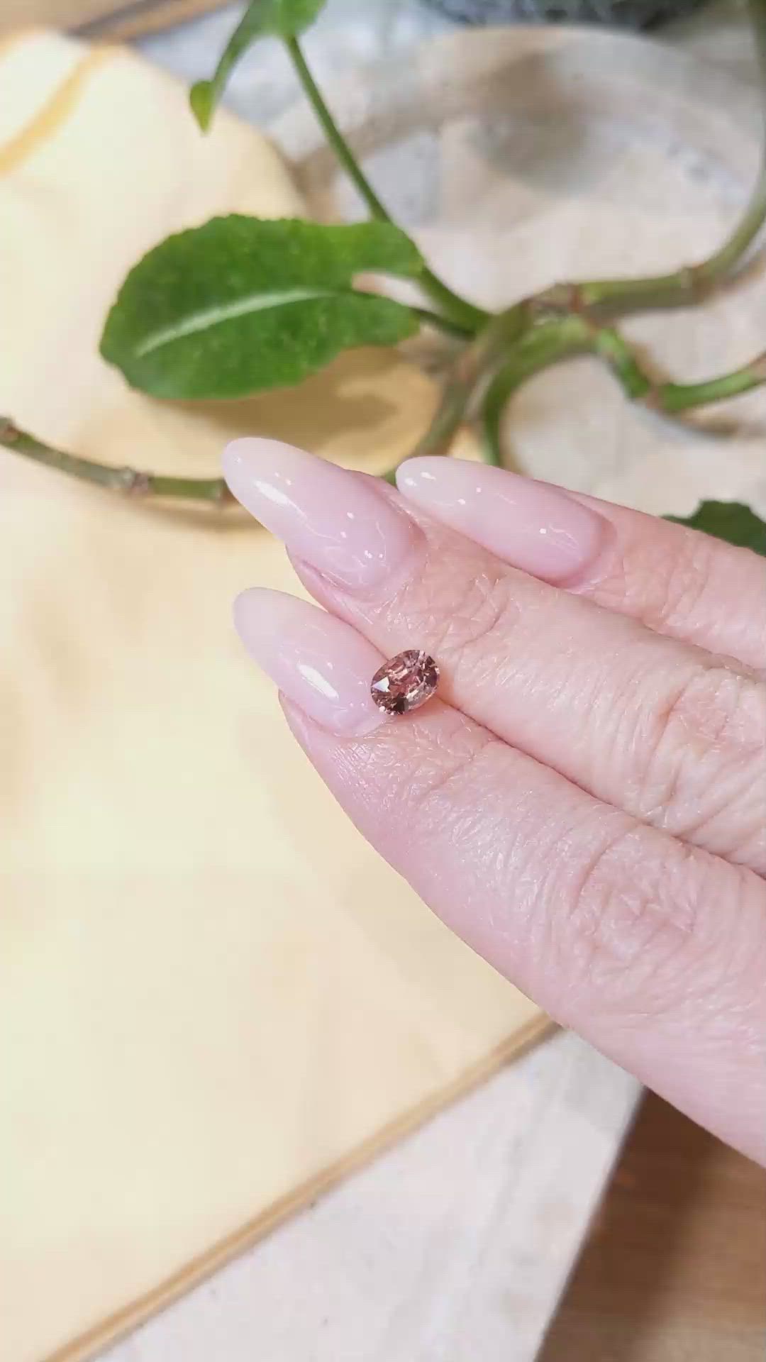 0.90 Ct. Brownish Pink Tourmaline from Tanzania Size Video