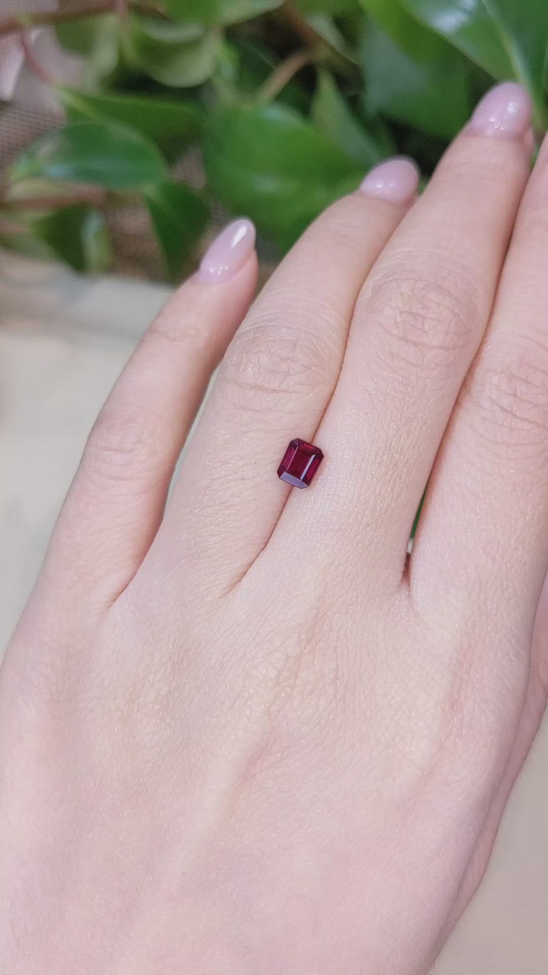 1.11 Ct. Rhodolite Garnet from Tanzania Size Video