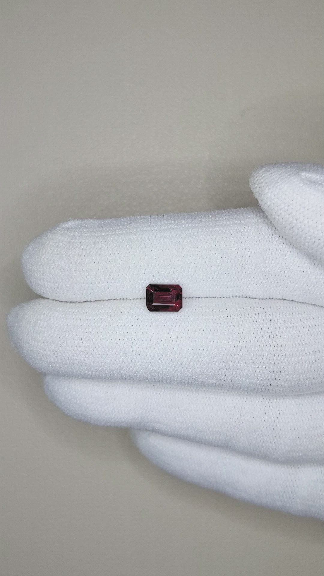 1.29 Ct. Rhodolite Garnet from Tanzania Size Video