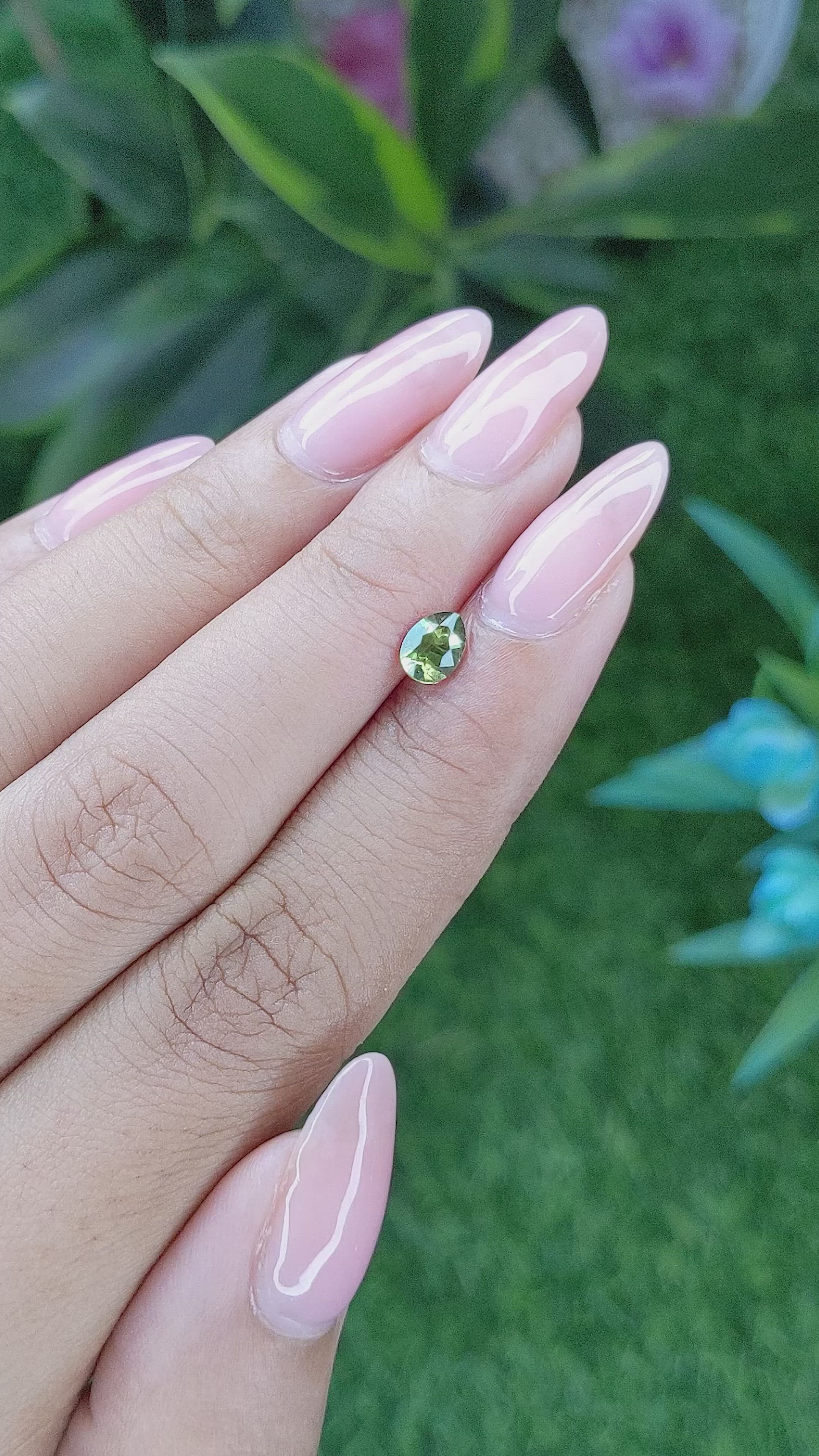 0.62 Ct. Green Chrysoberyl from Tanzania Size Video