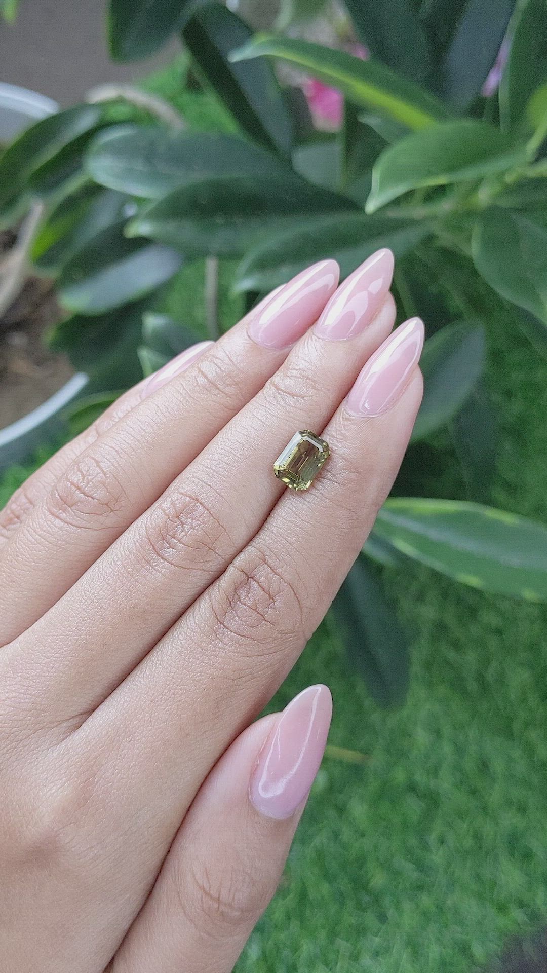 2.25 Ct. Green Chrysoberyl from Ceylon (Sri Lanka) Size Video