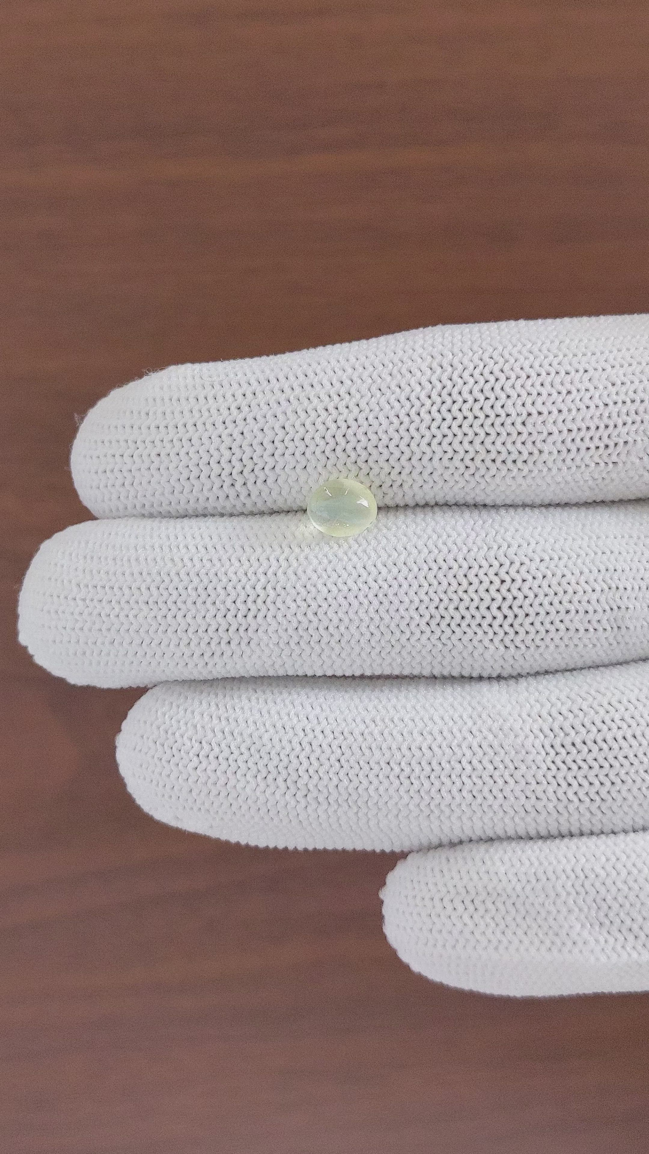 1.74 Ct. Yellowish Green Cabochon Chrysoberyl from Ceylon (Sri Lanka) Size Video