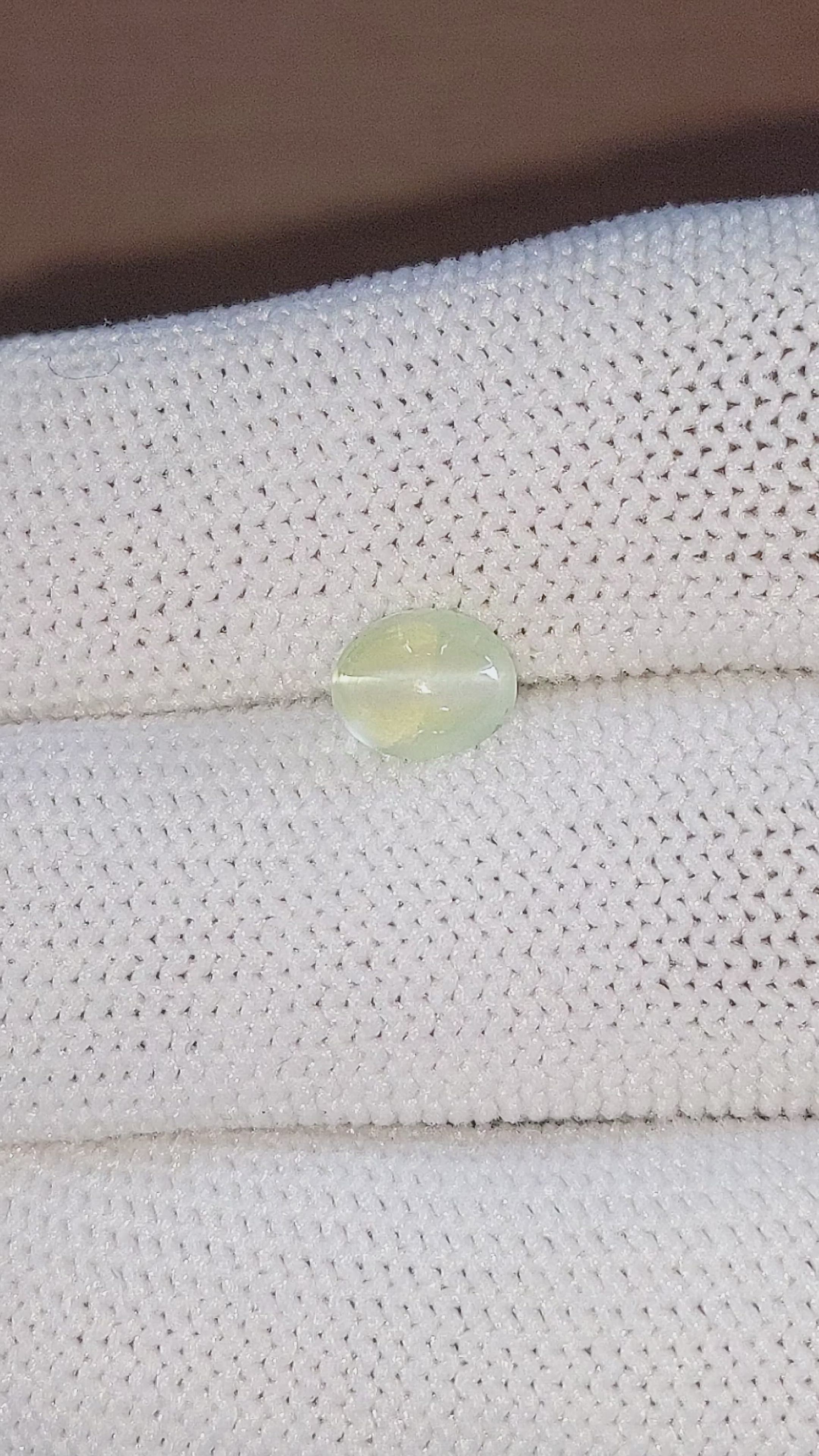 1.74 Ct. Yellowish Green Cabochon Chrysoberyl from Ceylon (Sri Lanka) Size Video