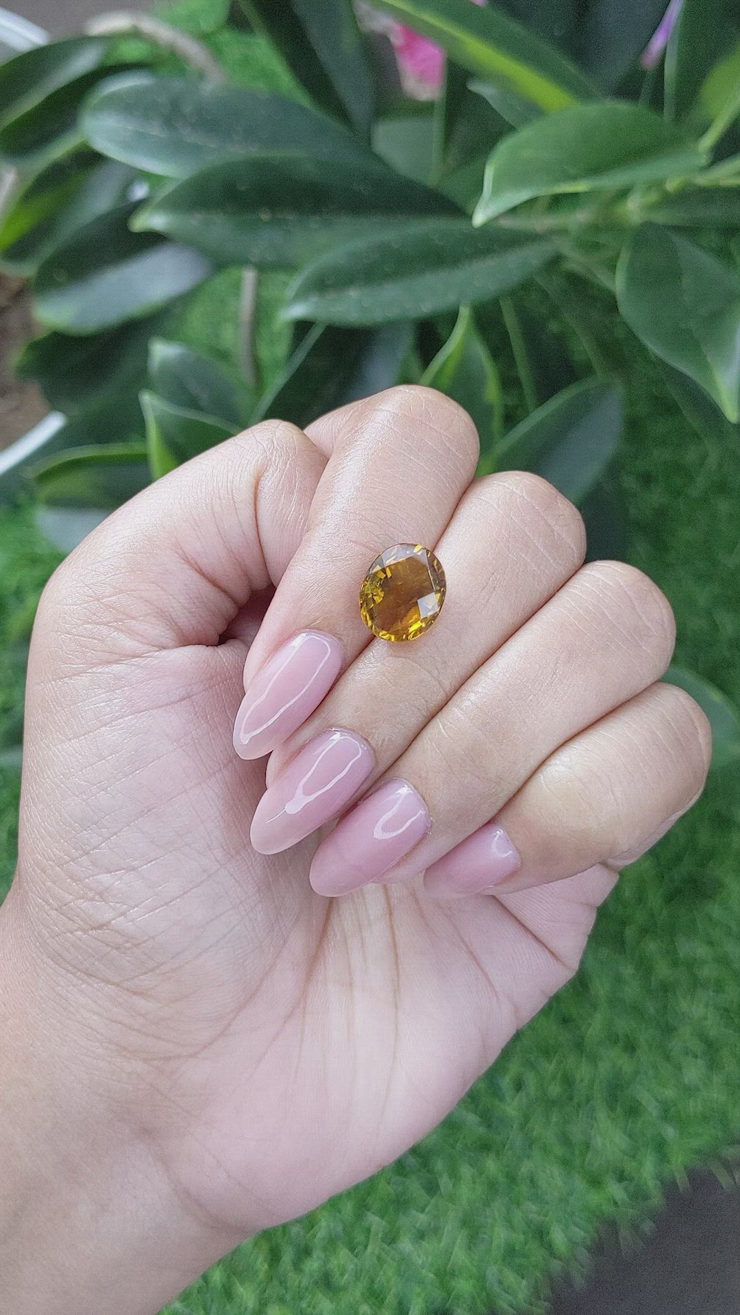 3.56 Ct. Orangish Brown Tourmaline from Ceylon (Sri Lanka) Size Video