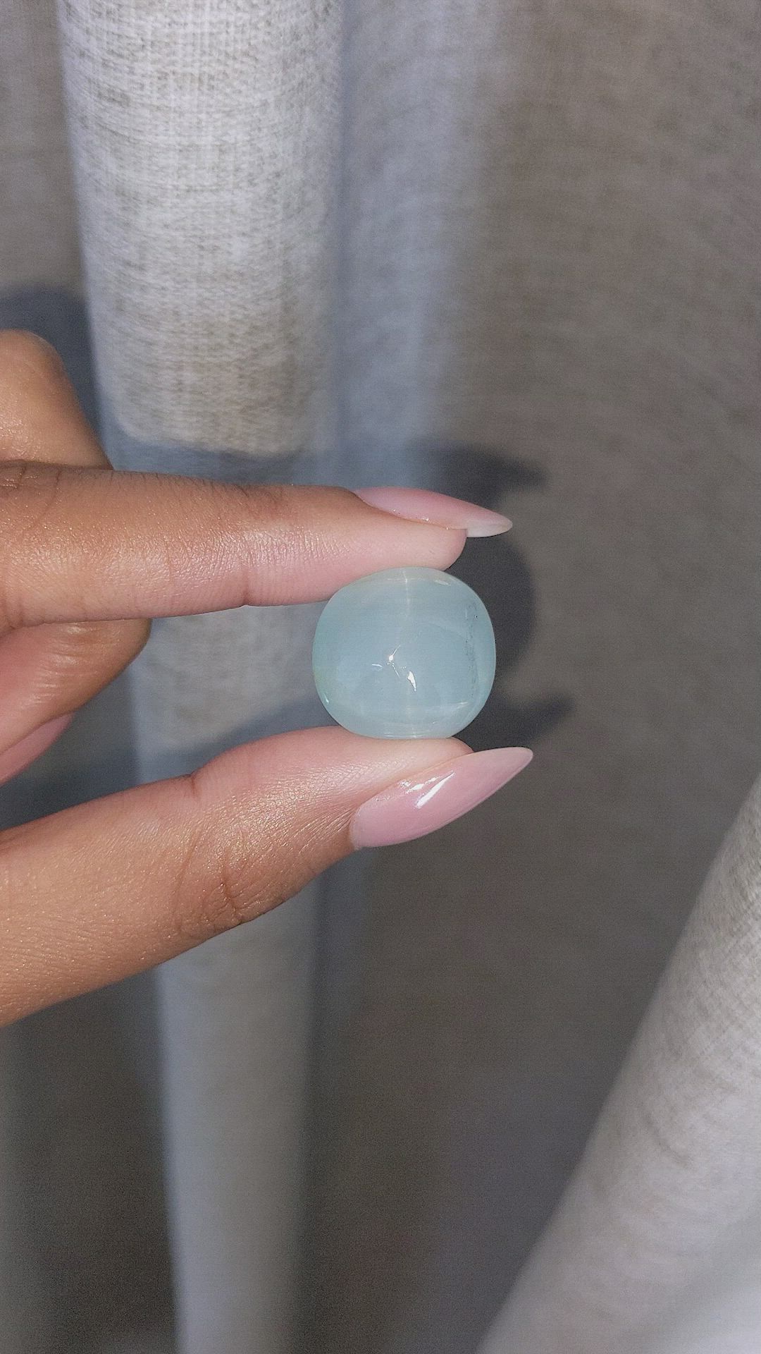 25.09 Ct. Blue Cabochon Aquamarine from Ceylon (Sri Lanka) Size Video