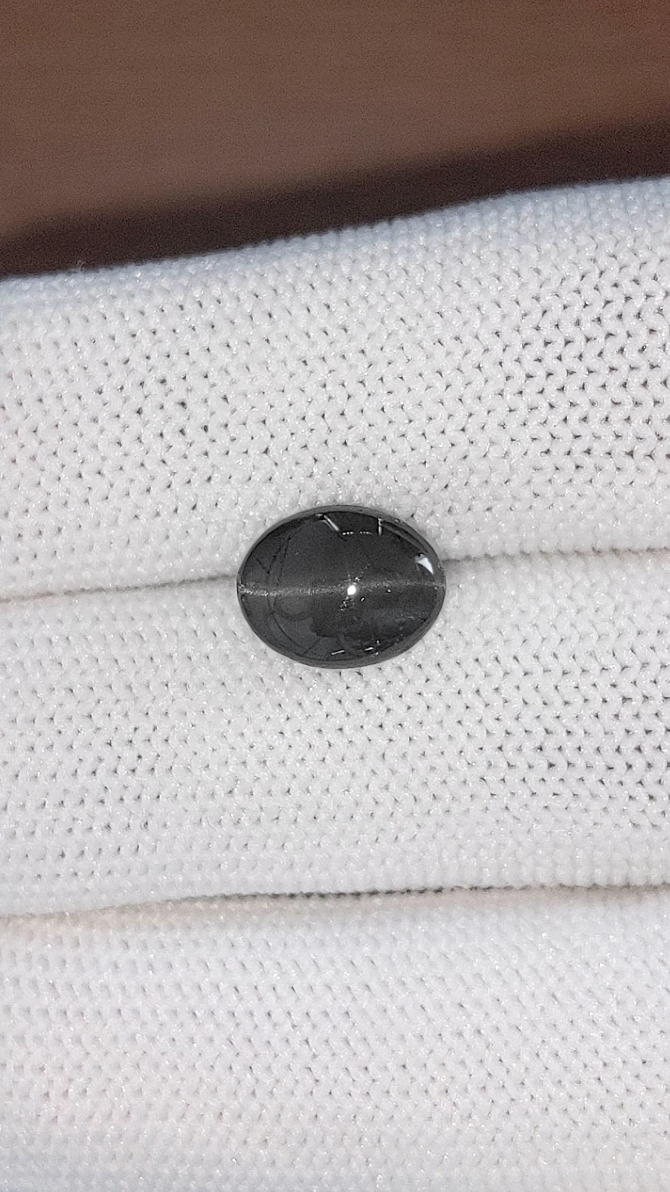 3.82 Ct. Black Cabochon Scapolite from Ceylon (Sri Lanka) Size Video