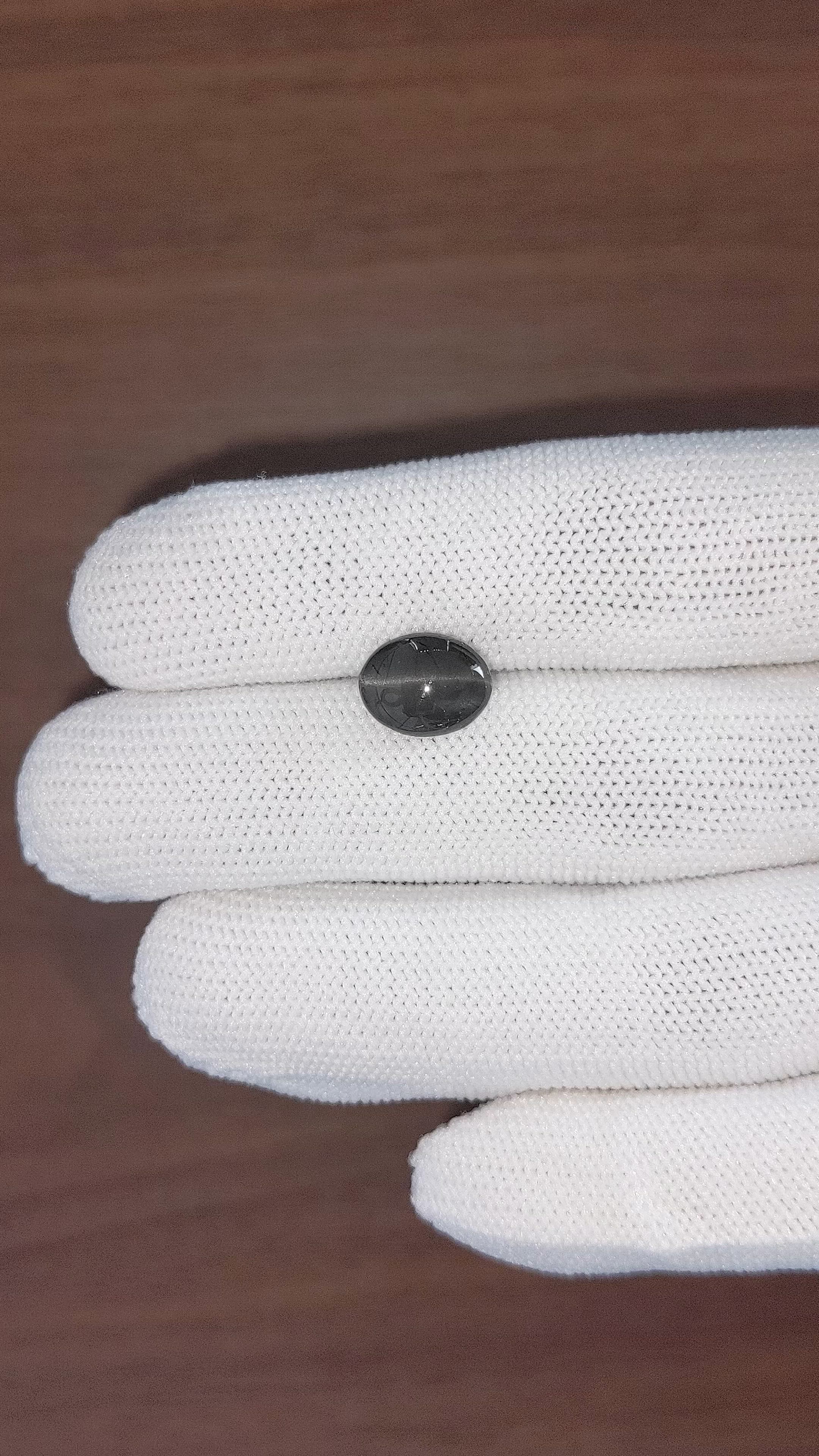3.82 Ct. Black Cabochon Scapolite from Ceylon (Sri Lanka) Size Video