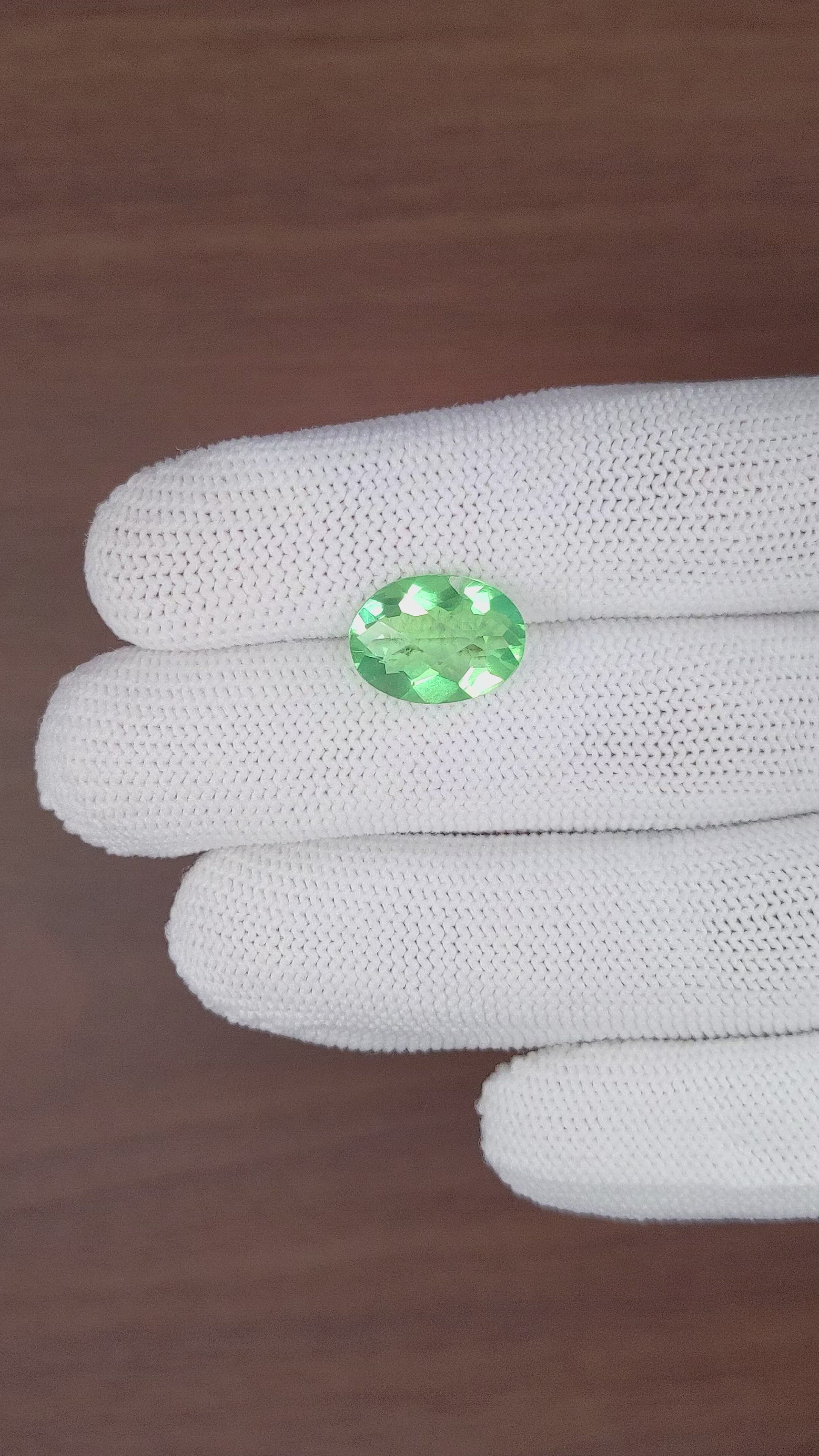 6.01 Ct. Green Fluorite from Ceylon (Sri Lanka) Size Video
