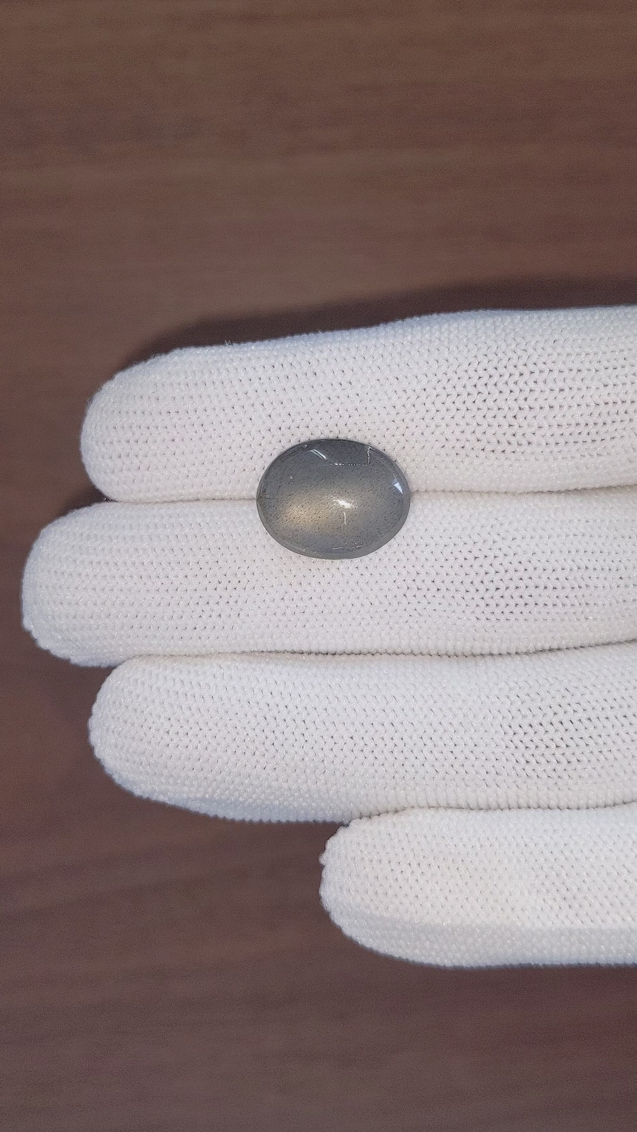 9.31 Ct. Grey Cabochon Moonstone from Ceylon (Sri Lanka) Size Video