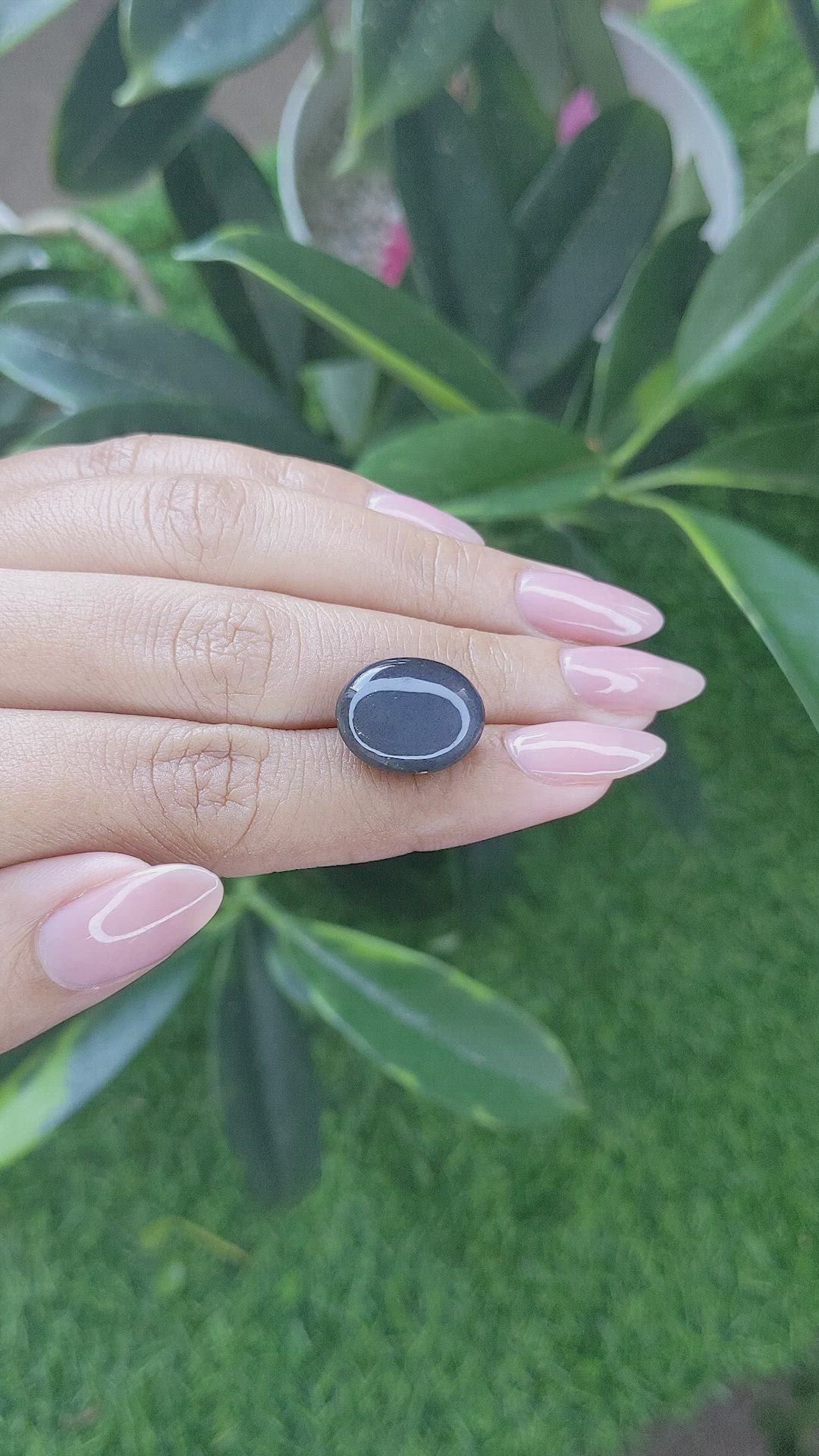 9.31 Ct. Grey Cabochon Moonstone from Ceylon (Sri Lanka) Size Video