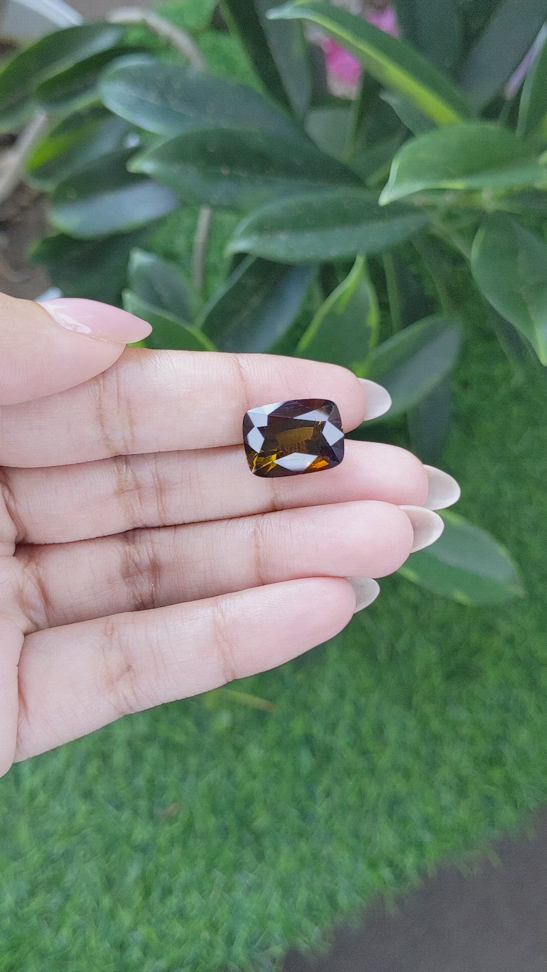 10.12 Ct. Orangish Brown Tourmaline from Ceylon (Sri Lanka) Size Video