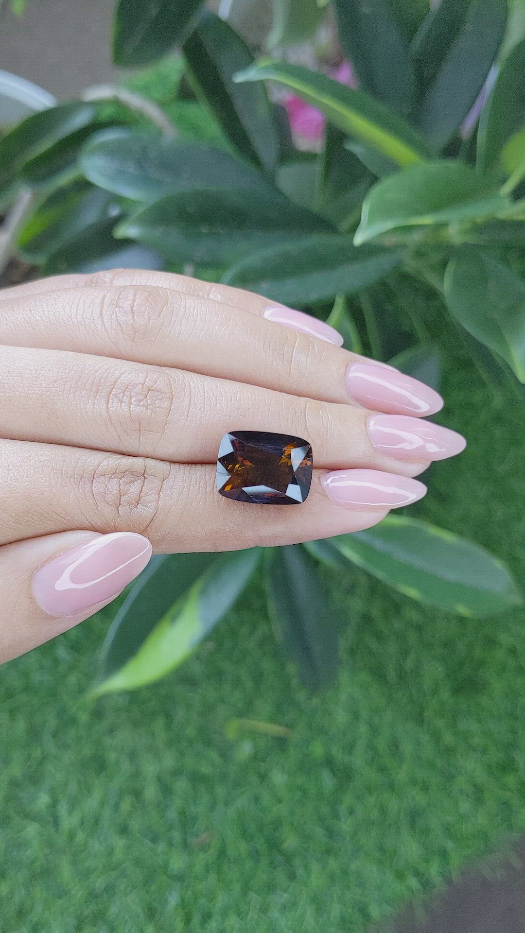10.12 Ct. Orangish Brown Tourmaline from Ceylon (Sri Lanka) Size Video