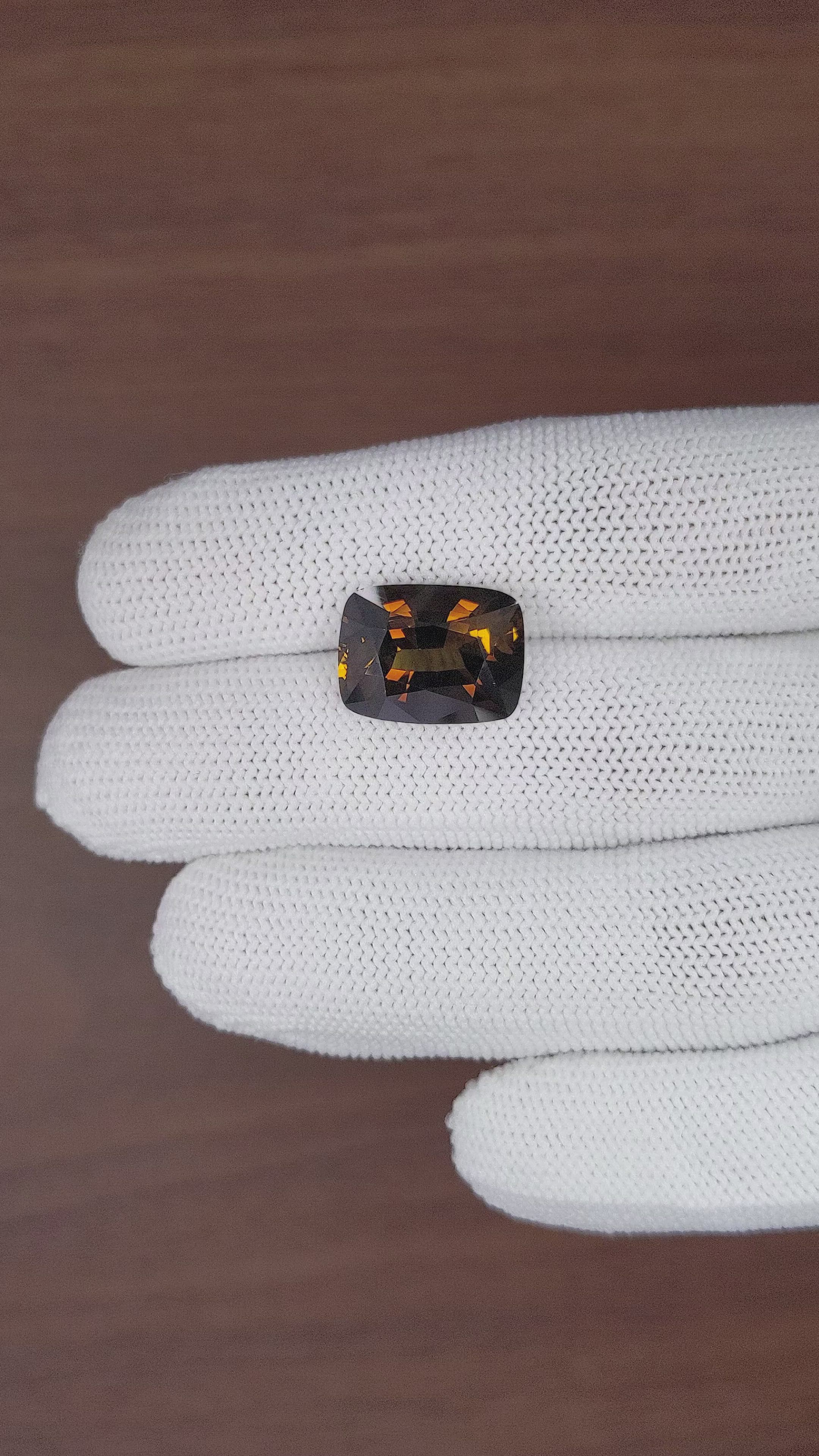 10.12 Ct. Orangish Brown Tourmaline from Ceylon (Sri Lanka) Size Video