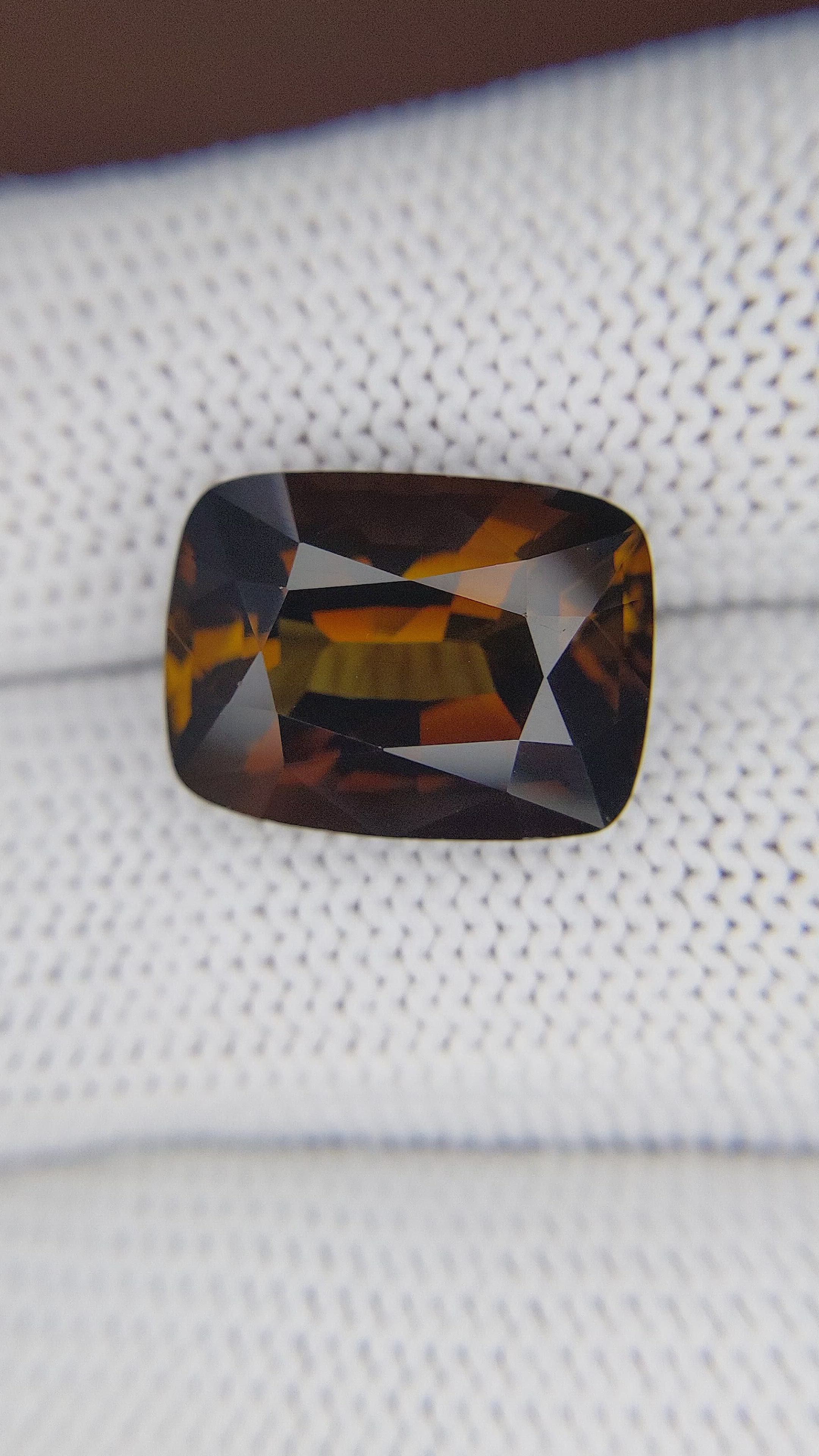 10.12 Ct. Orangish Brown Tourmaline from Ceylon (Sri Lanka) Size Video