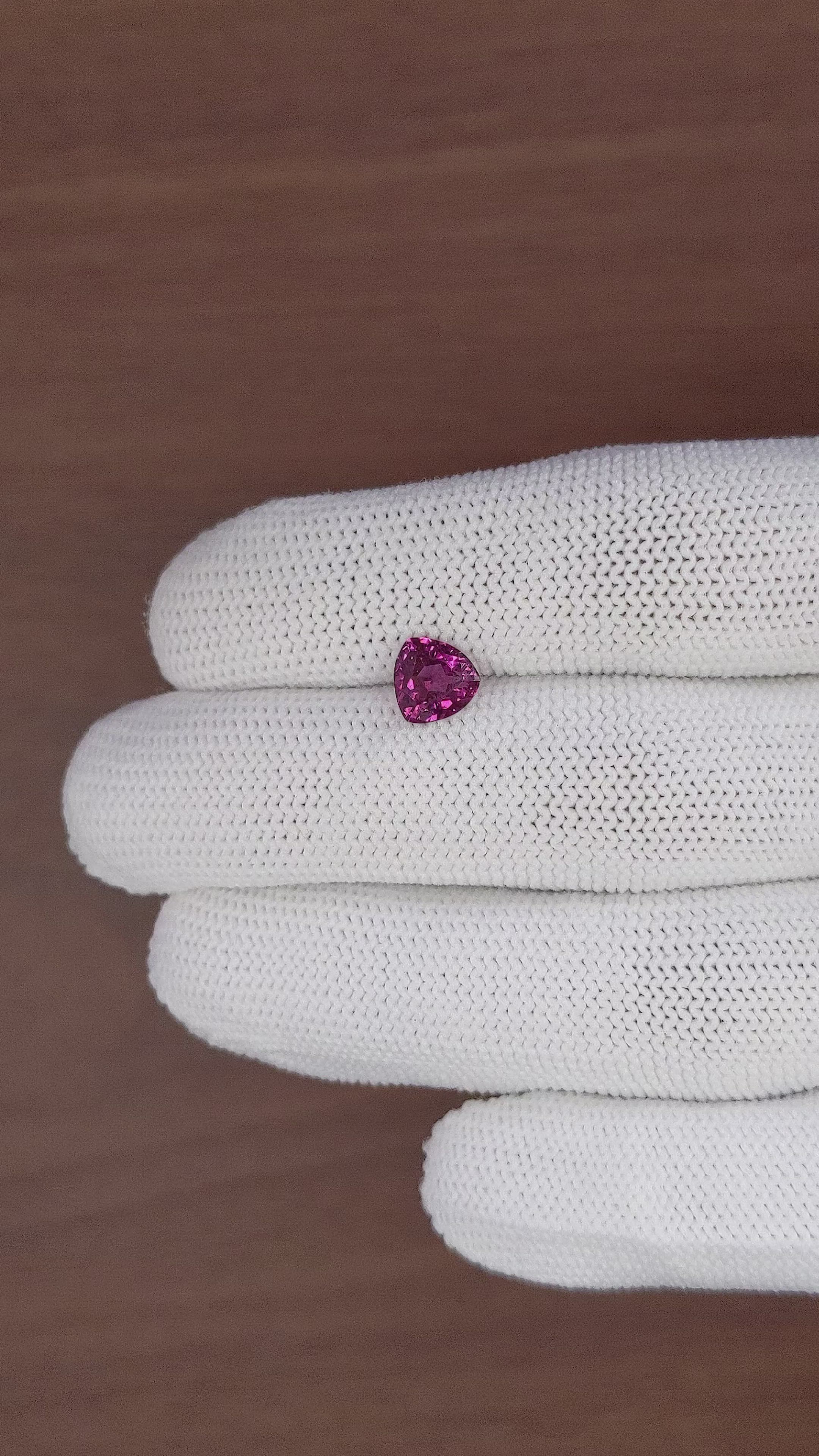 1.45 Ct. Purplish Pink Garnet from Ceylon (Sri Lanka) Size Video