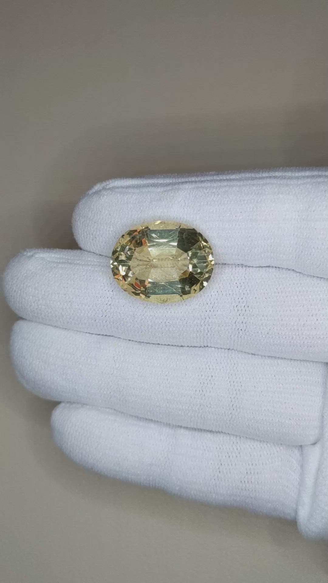 16.72 Ct. Yellow Scapolite from Brazil Size Video