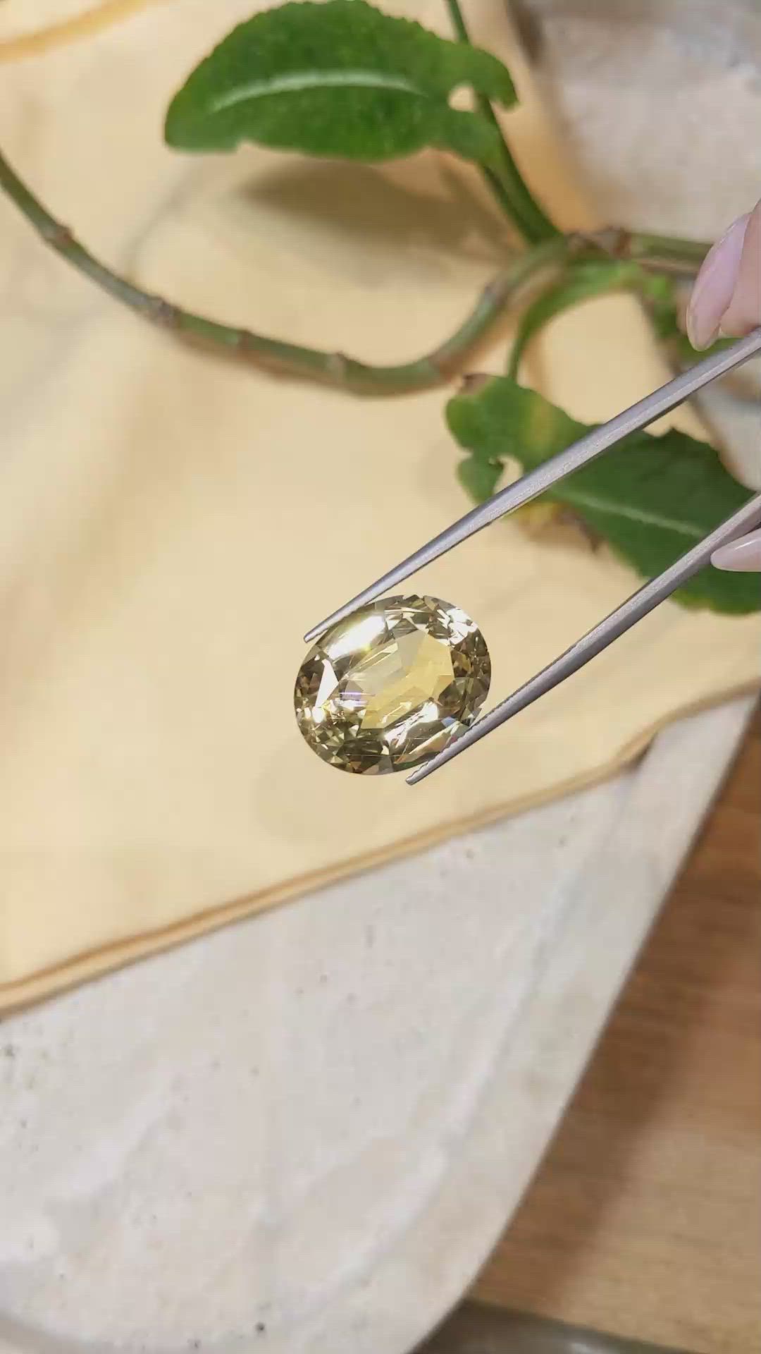 16.72 Ct. Yellow Scapolite from Brazil Size Video