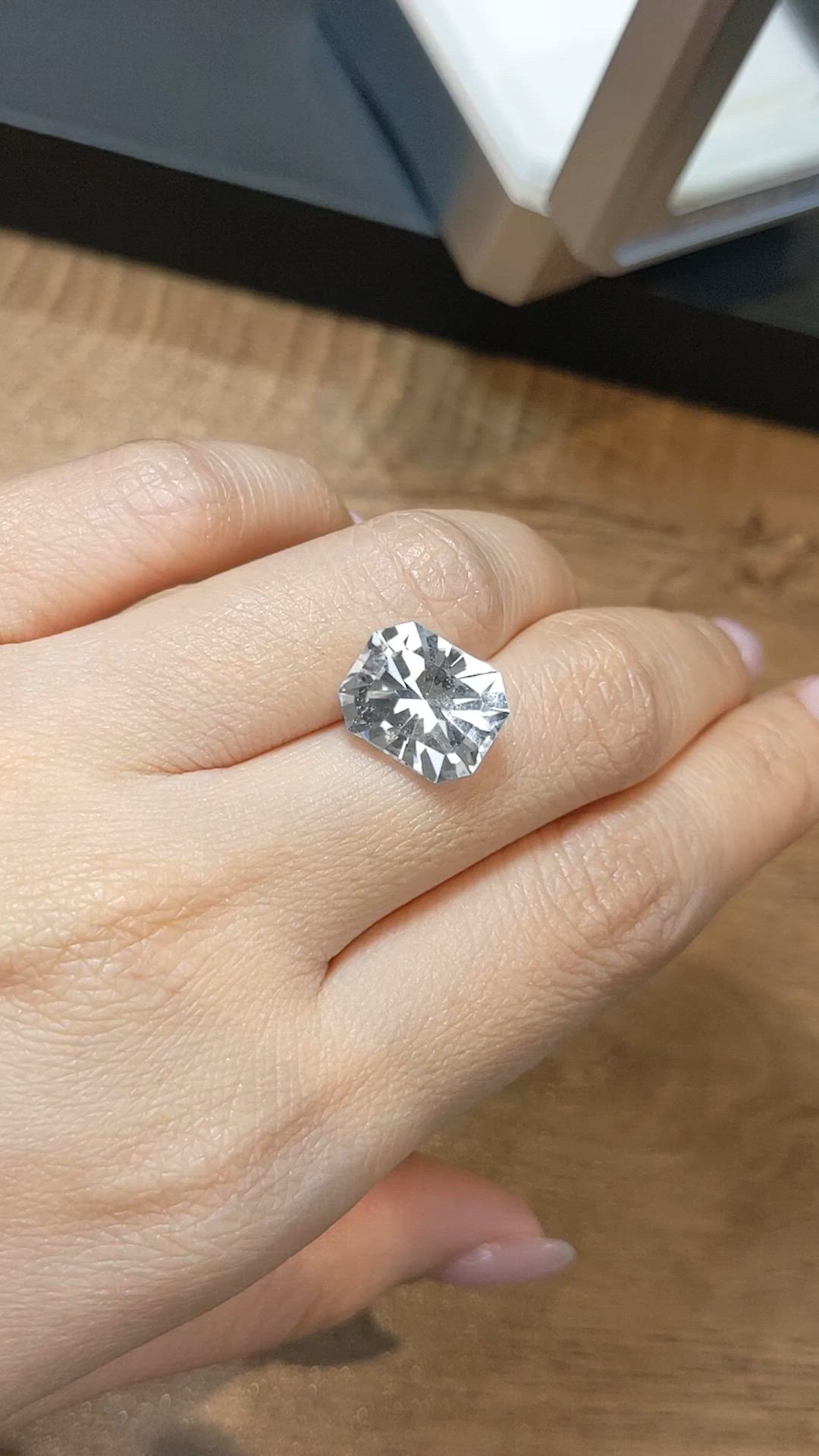 5.77 Ct. Goshenite from Brazil Size Video