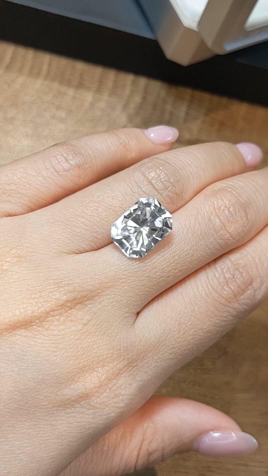 6.64 Ct. Goshenite from Brazil Size Video