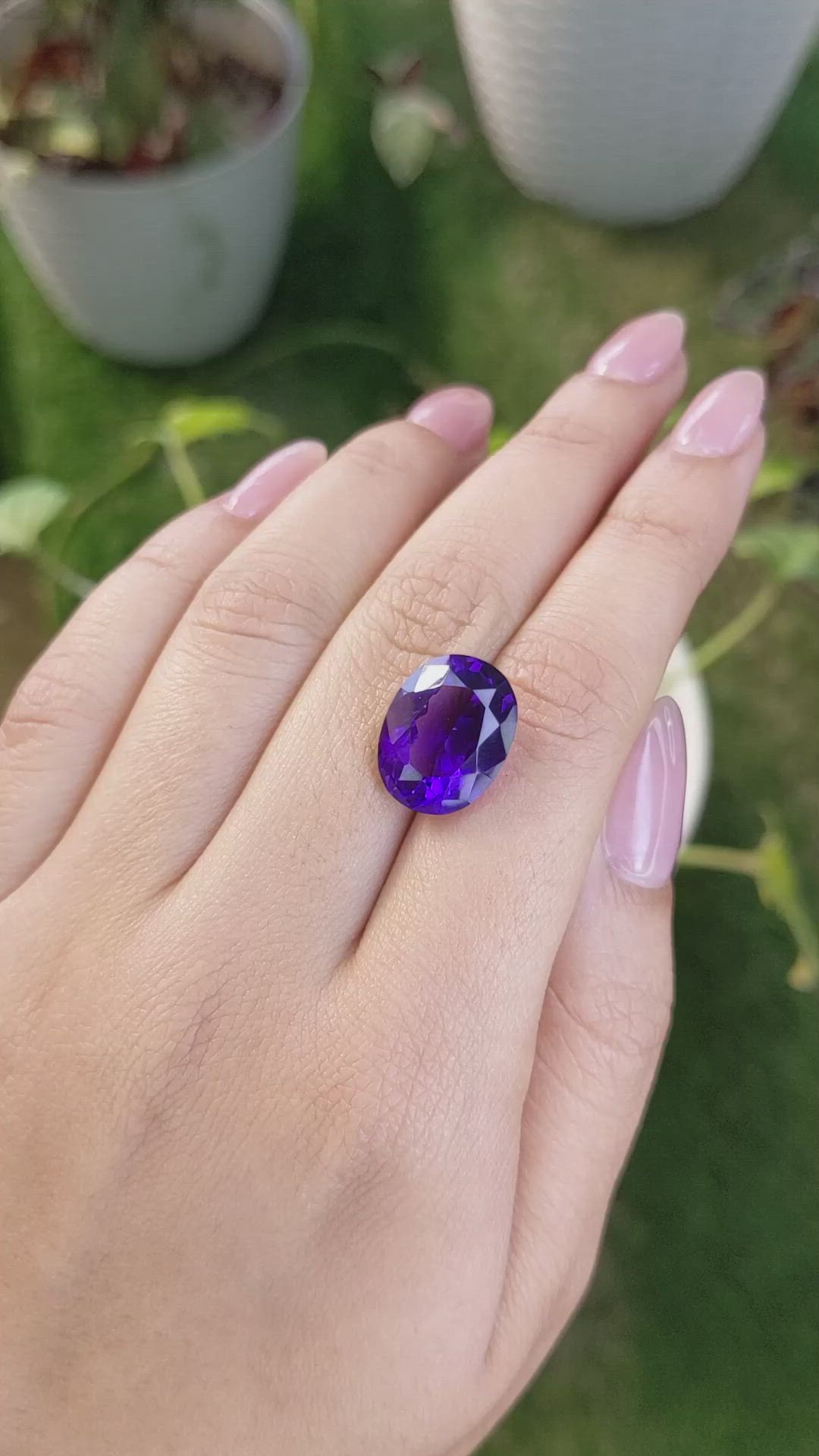 9.25 Ct. Amethyst from Ceylon (Sri Lanka) Size Video
