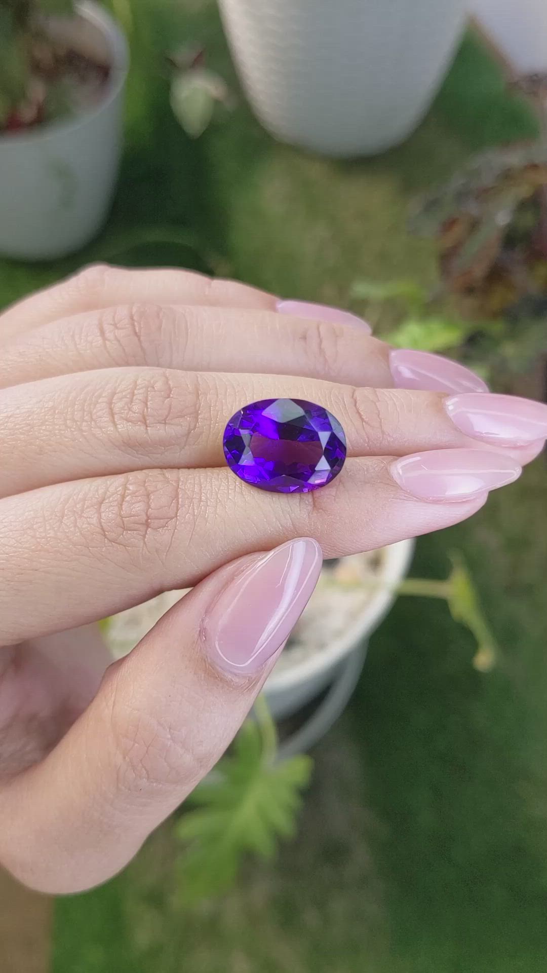 9.25 Ct. Amethyst from Ceylon (Sri Lanka) Size Video