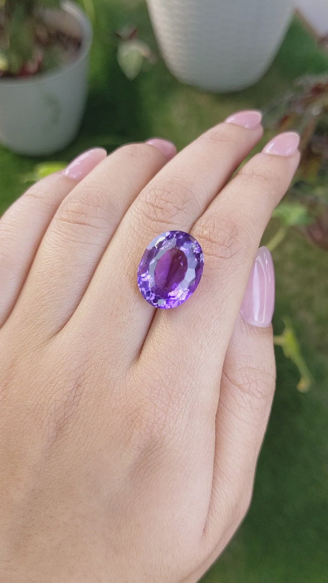13.06 Ct. Amethyst from Ceylon (Sri Lanka) Size Video