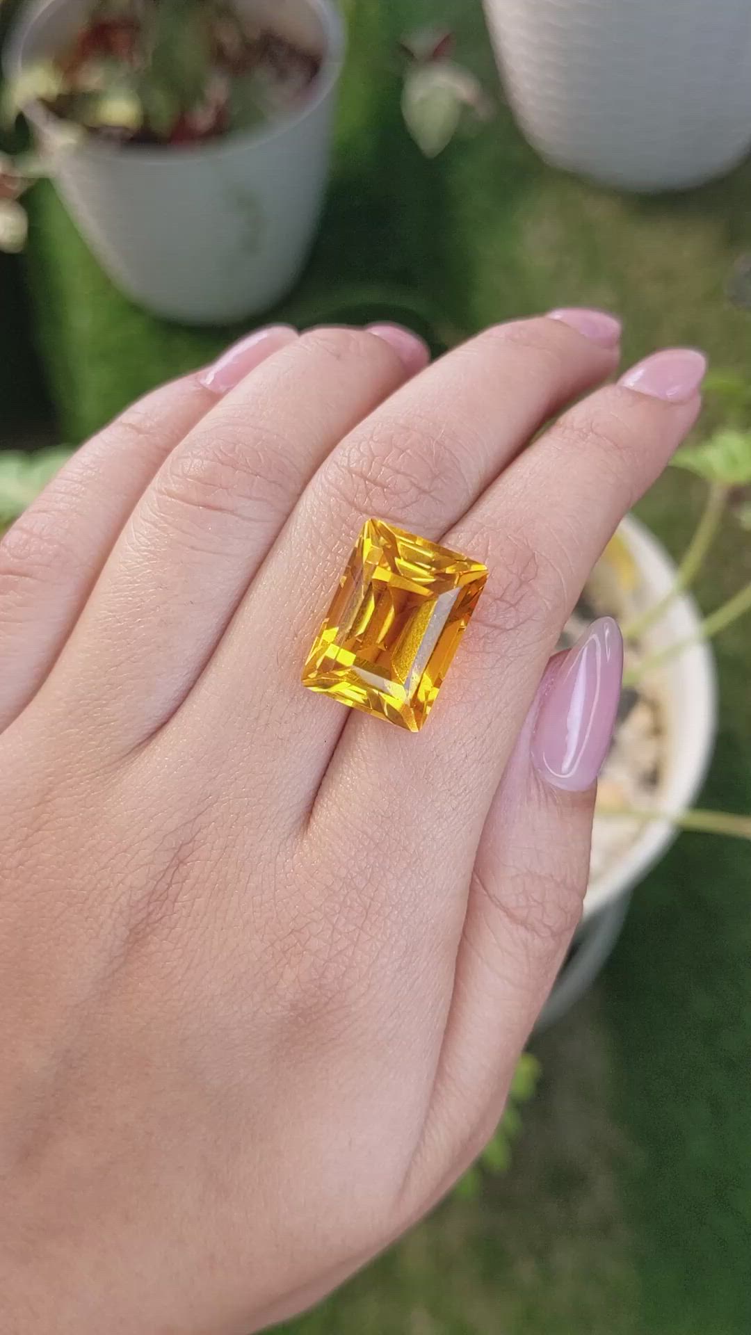 21.27 Ct. Citrine from Ceylon (Sri Lanka) Size Video