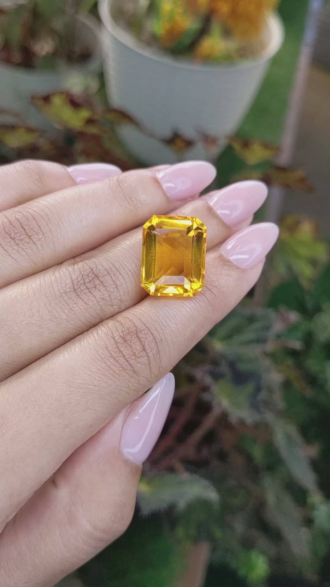 16.58 Ct. Citrine from Ceylon (Sri Lanka) Size Video