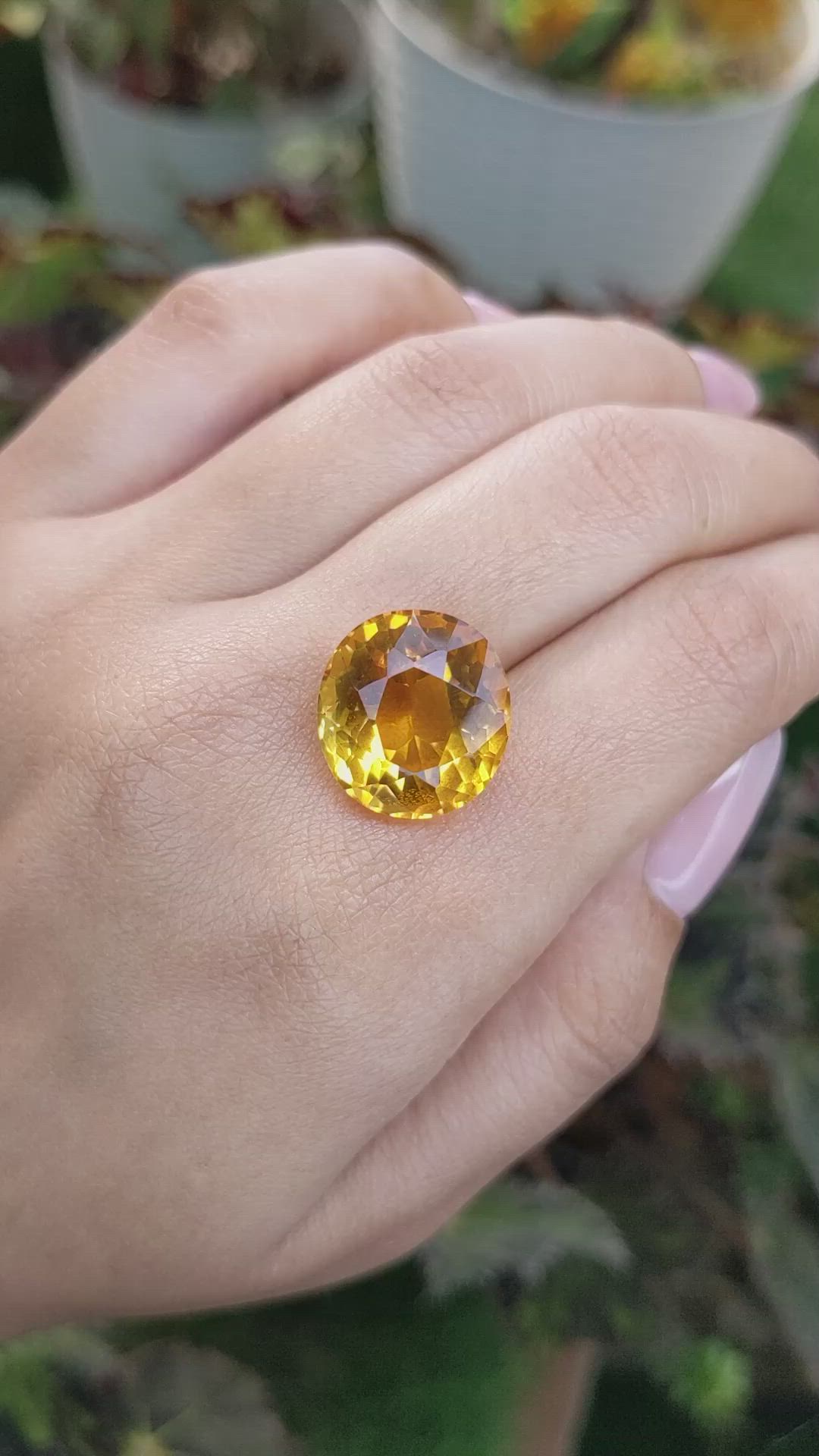 15.42 Ct. Citrine from Ceylon (Sri Lanka) Size Video