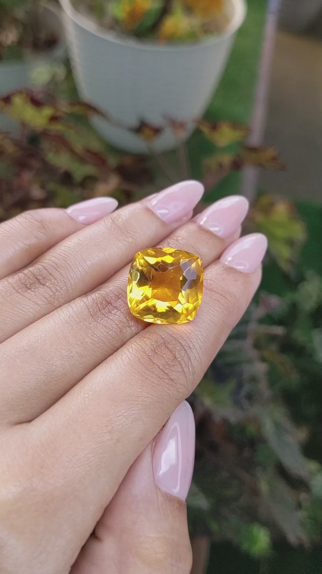 18.71 Ct. Citrine from Ceylon (Sri Lanka) Size Video