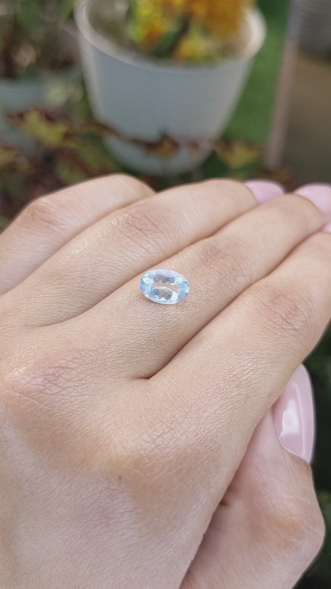 1.10 Ct. Aquamarine from Ceylon (Sri Lanka) Size Video