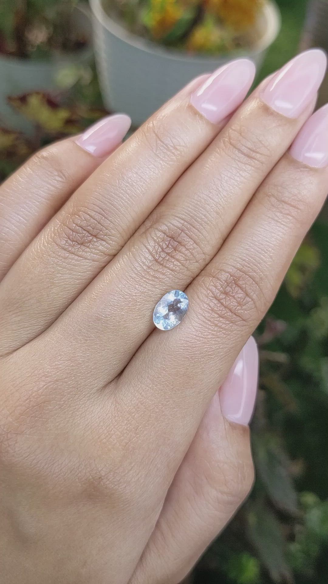 1.10 Ct. Aquamarine from Ceylon (Sri Lanka) Size Video