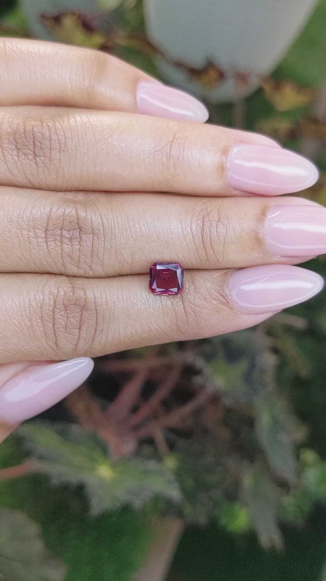1.34 Ct. Garnet from Ceylon (Sri Lanka) Size Video
