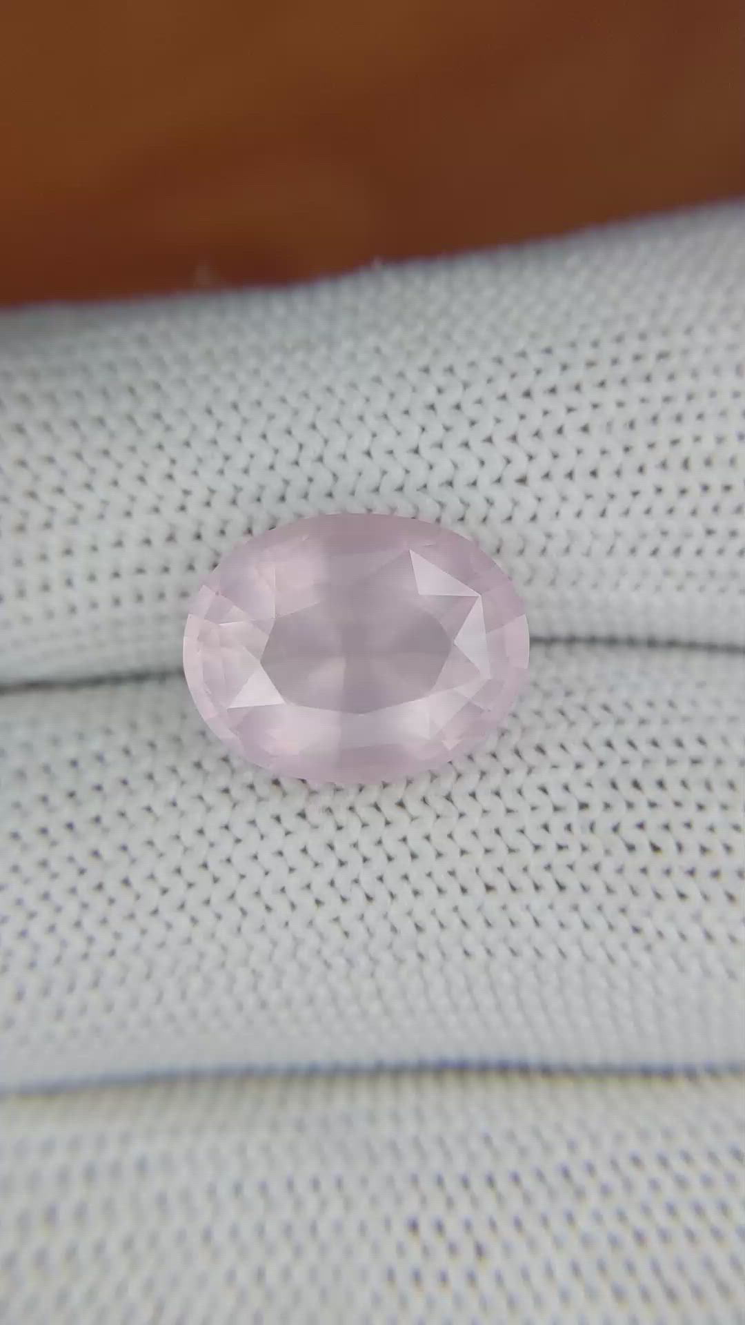 5.76 Ct. Rose Quartz from Ceylon (Sri Lanka) Size Video